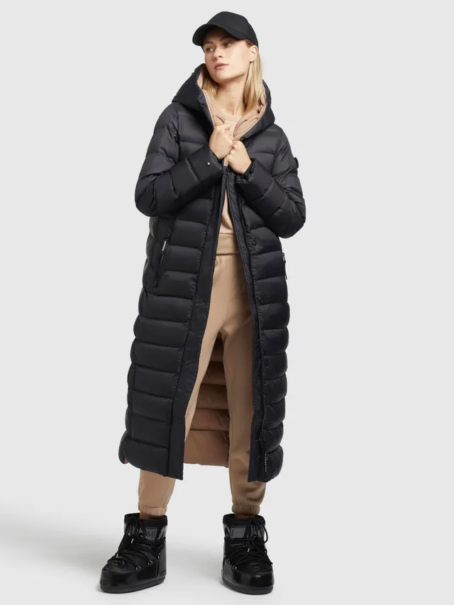 khujo-mantel-diwana2-soft-schwarz-wadenlanger-steppmantel-damen image 1