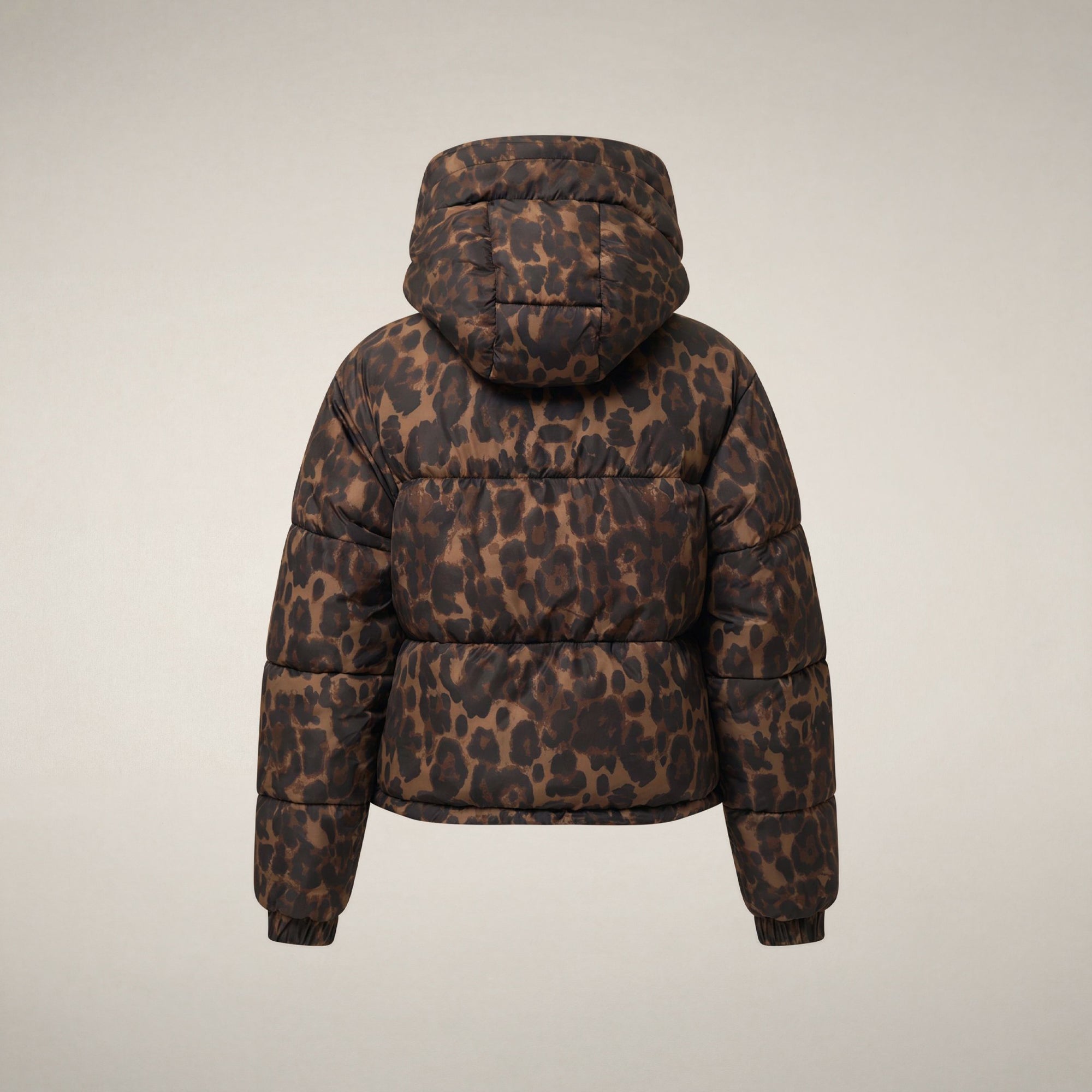 save-the-duck-rhiannon-damen-steppjacke-kurz-leo-braun-mit-kapuze image 4