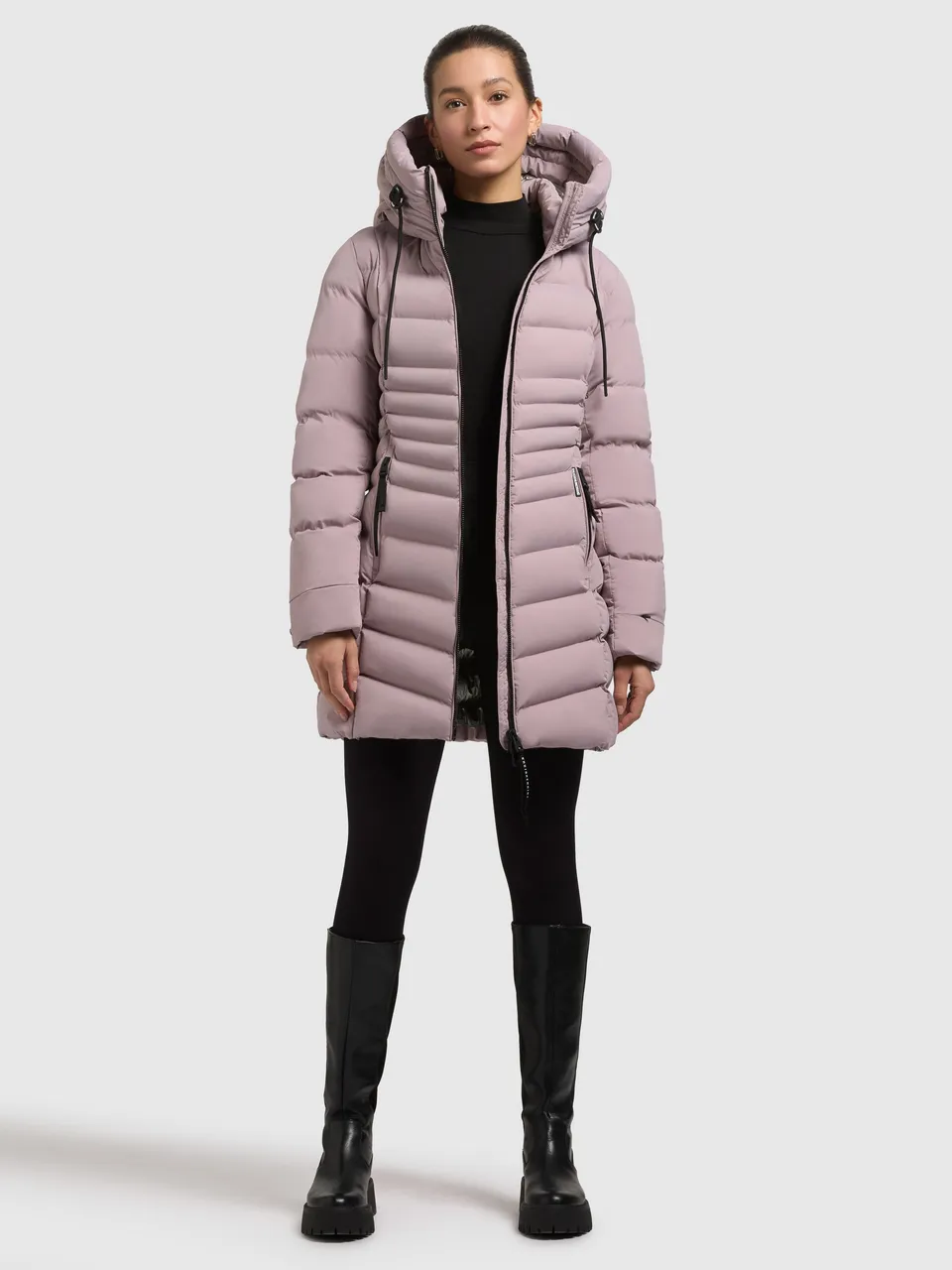 khujo-mantel-lava-pale-mauve-kurzer-steppmantel-slim-fit image 1