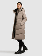 khujo-coat-ainu2-greige-damen-steppmantel-knielang image 2