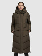 khujo-coat-eviel-steppmantel-dark-olive-knielang image 4