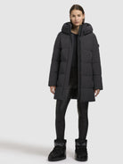 khujo-coat-lola-dark-gray-wattierter-damen-kurzmantel-regular-fit image 6