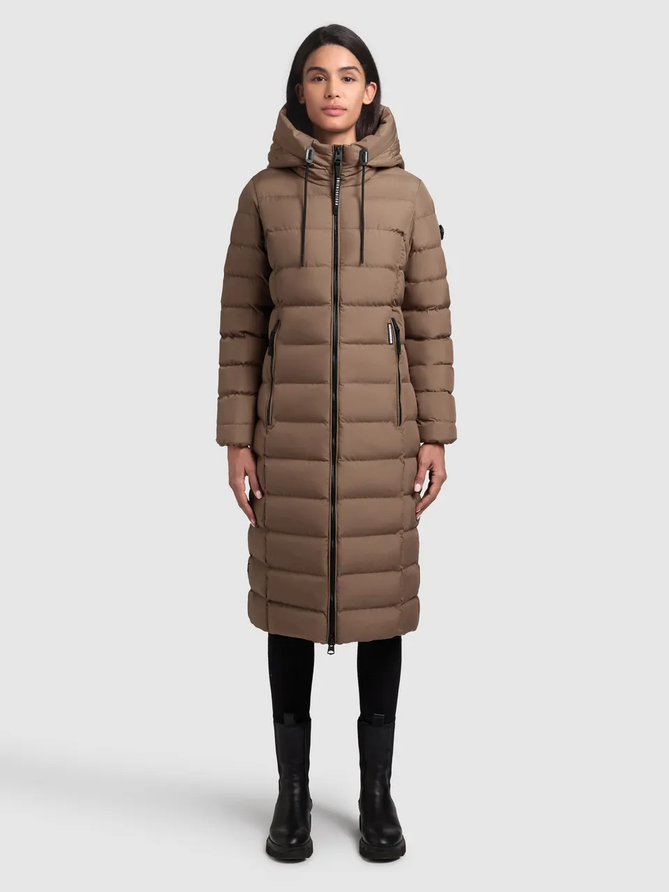 khujo-simmie-steppmantel-damen-knielang-regular-fit-in-rust-brown image 1