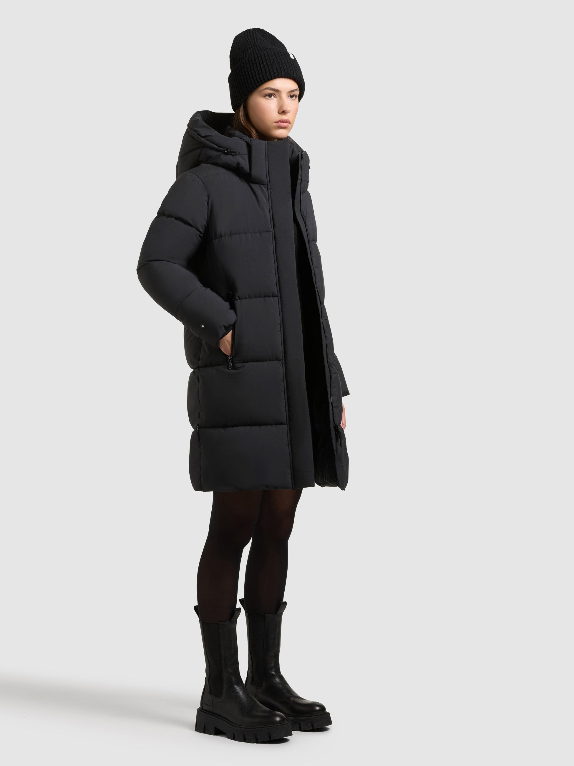 khujo-mantel-haya2-matt-obrage-grey-damen-steppmantel-loose-fit image 6