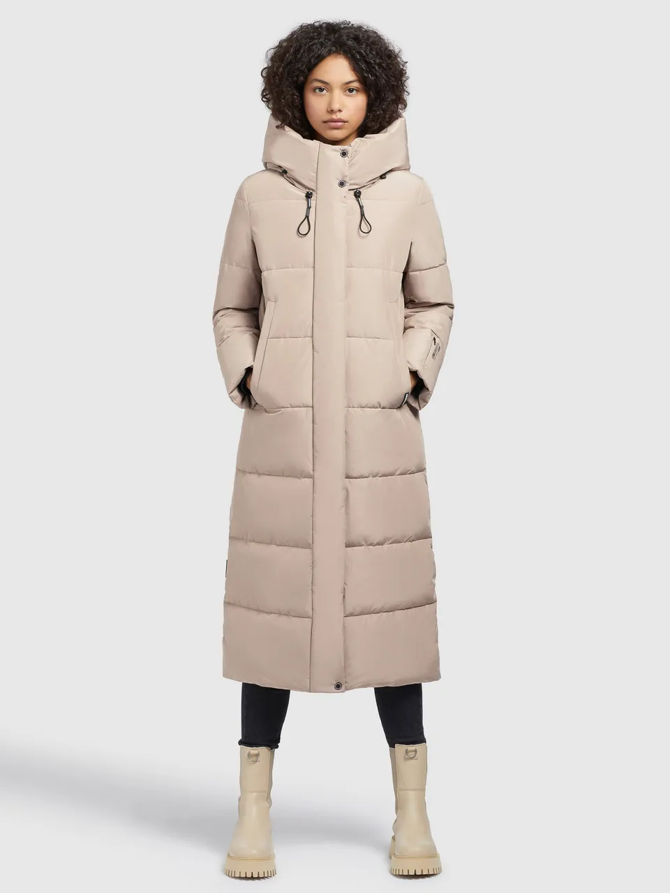 khujo-mantel-soulani3-hellbeige-wattierter-wadenlanger-damen-steppmantel image 1