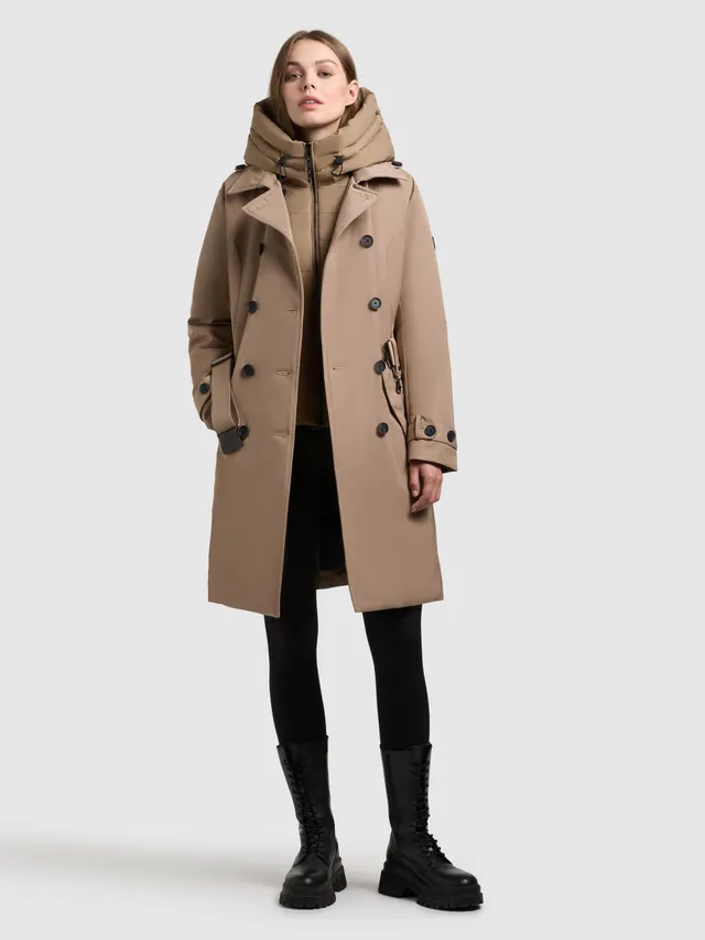 khujo-mantel-gora-cookie-beige-gef-tterter-trenchcoat-kurzmantel image 1