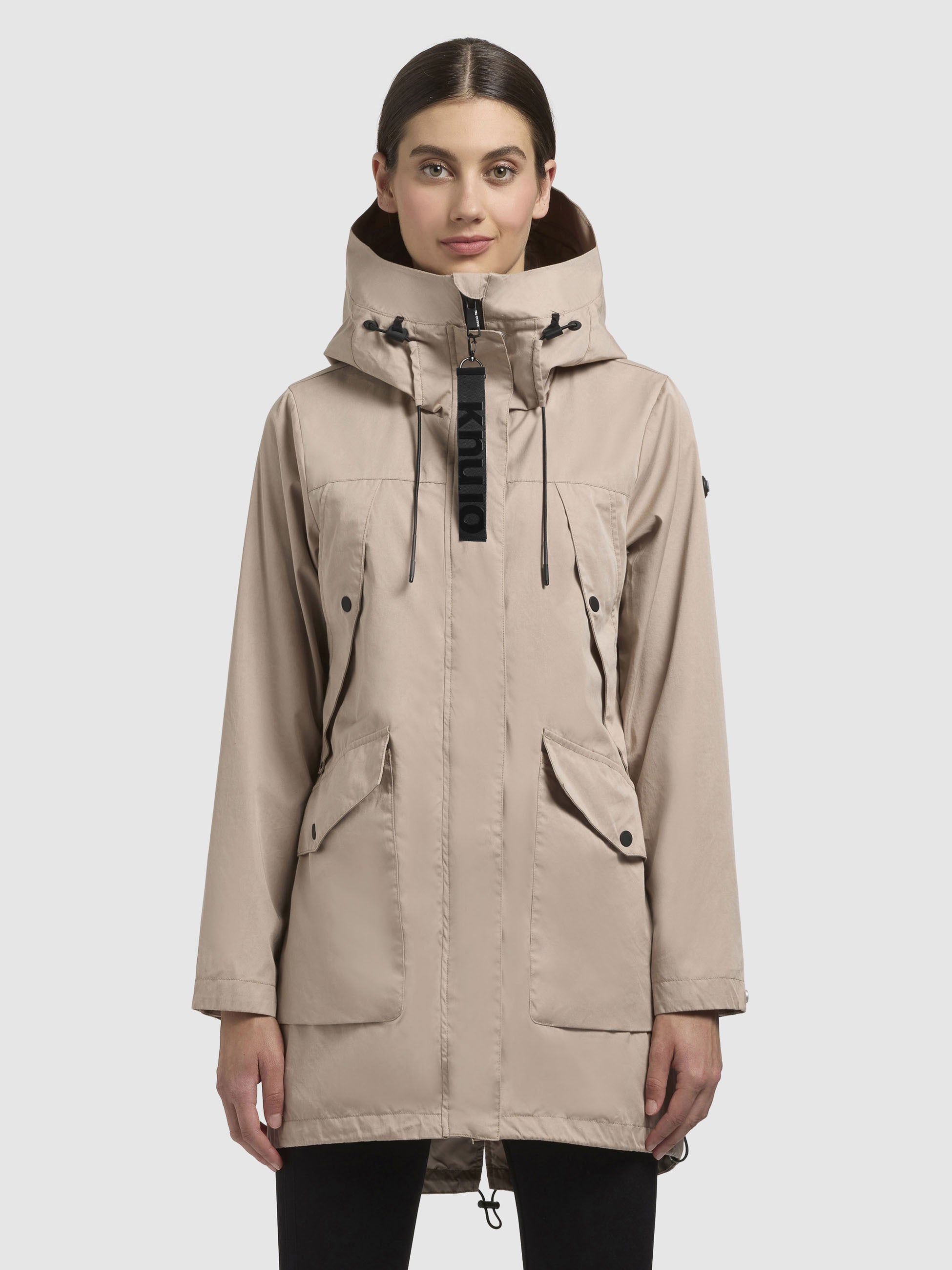 khujo-venga-damen-kurzmantel-beige-baumwollmix-mit-kapuze image 4