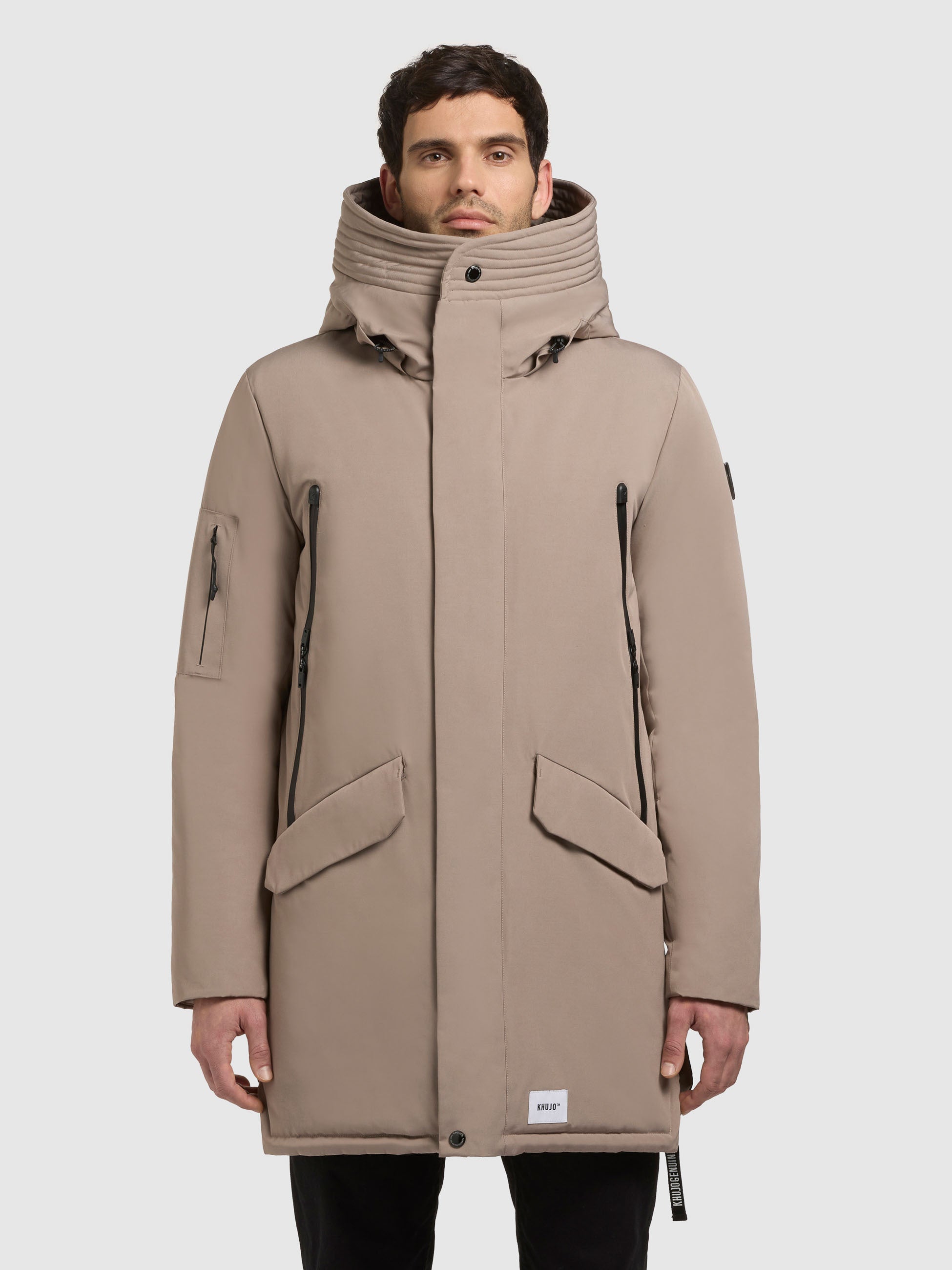 khujo-mantel-larc-graubeige-kurzmantel-parka-mit-kapuze image 4