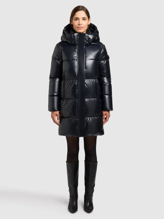 khujo-coat-haya2-shiny-midnight-blue-wasserabweisender-steppmantel-damen image 1