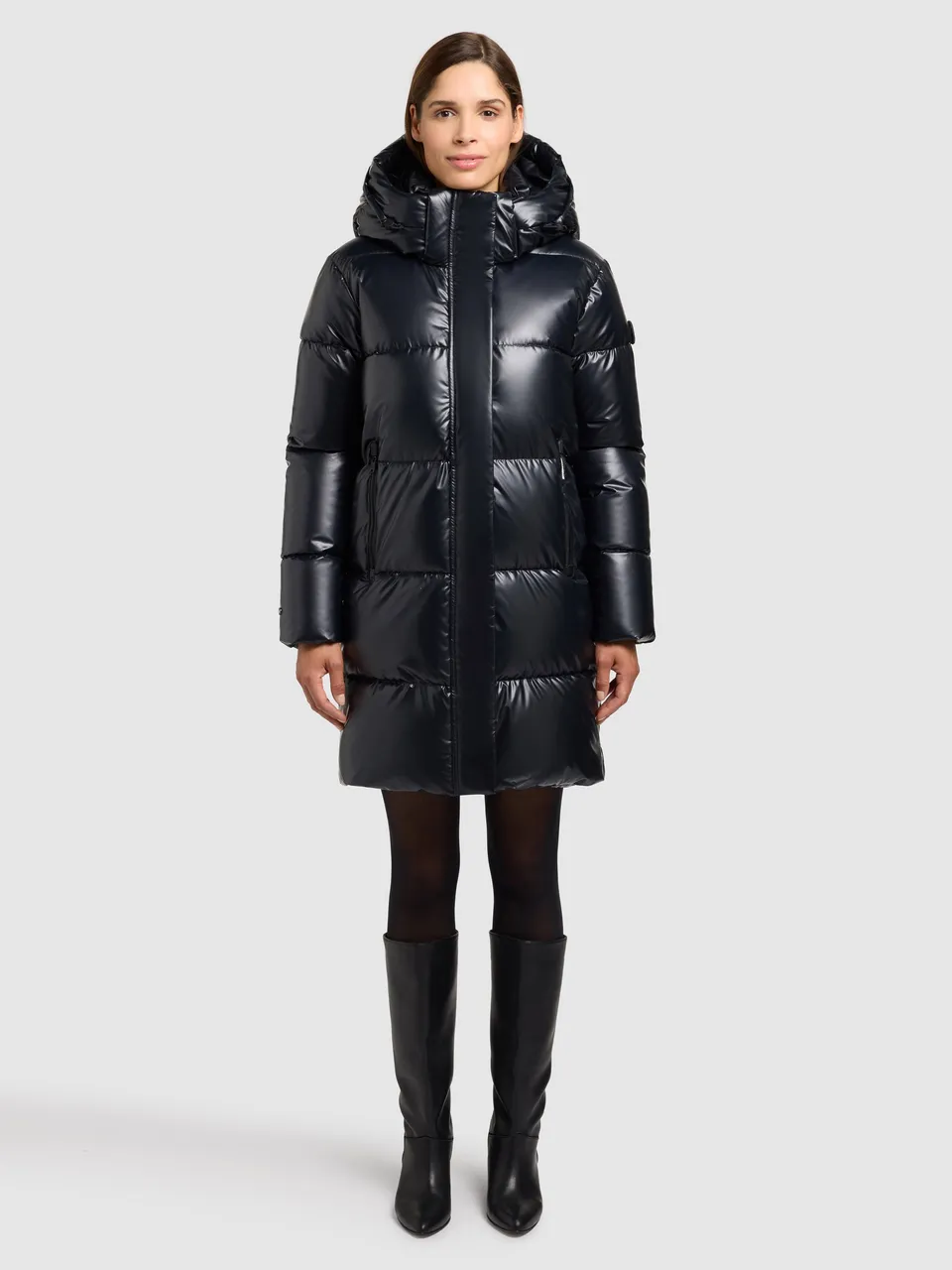 khujo-coat-haya2-shiny-midnight-blue-wasserabweisender-steppmantel-damen image 1