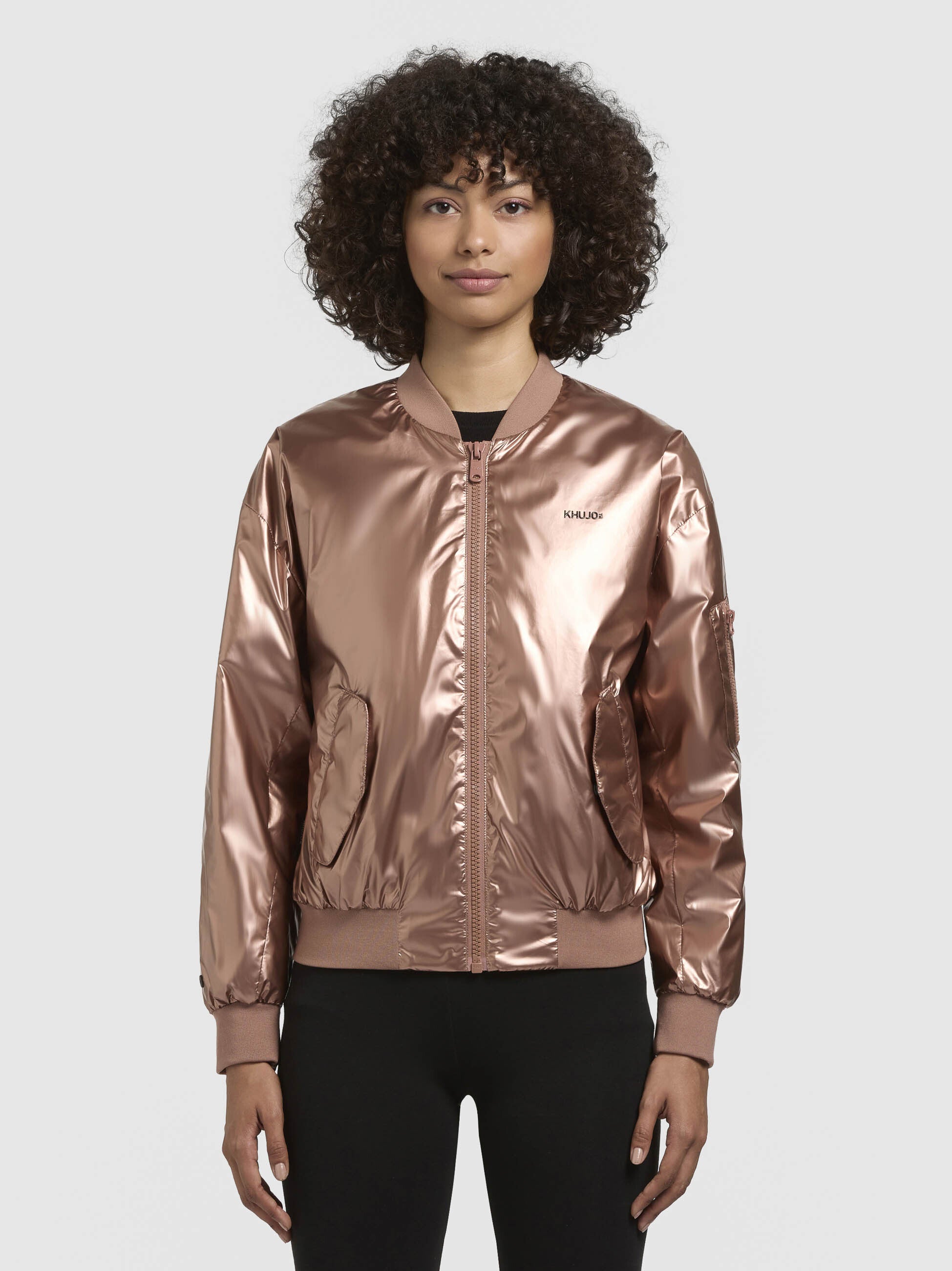 khujo-aneo-damen-bomberjacke-rosa-metallic-loose-fit image 4