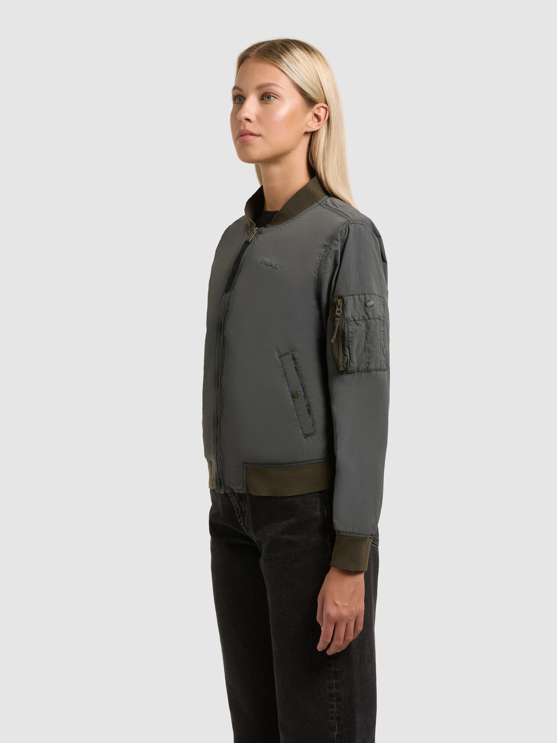 khujo-jacke-denz-bomberjacke-hazy-teal-green-damen image 5