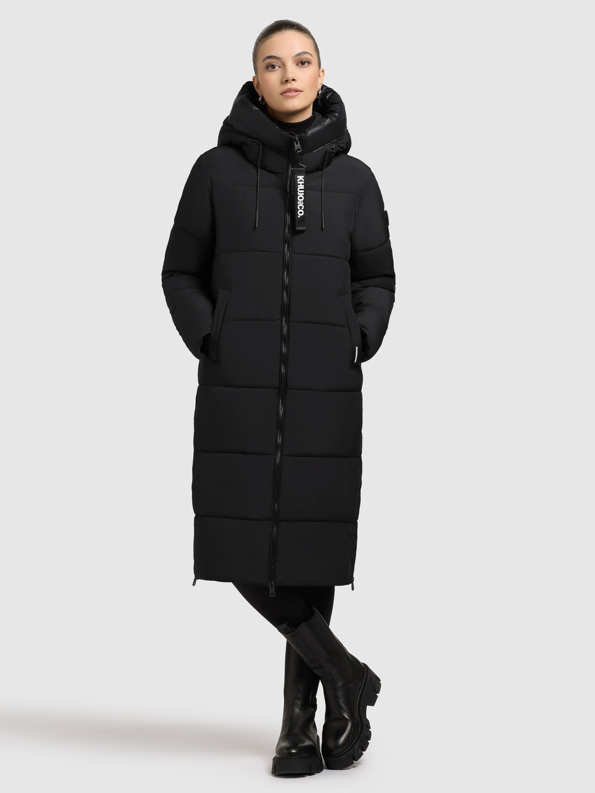 khujo-mantel-nalu-black-wattierter-steppmantel-knielang-f-r-damen image 1