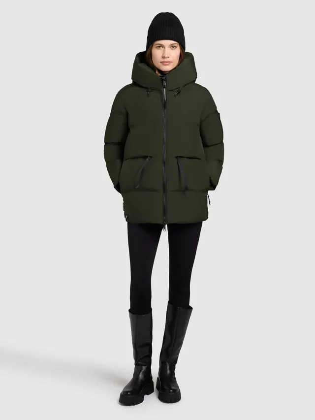 khujo-jacke-ellis-dark-green-damen-steppjacke-h-ftlang-mit-kapuze image 1