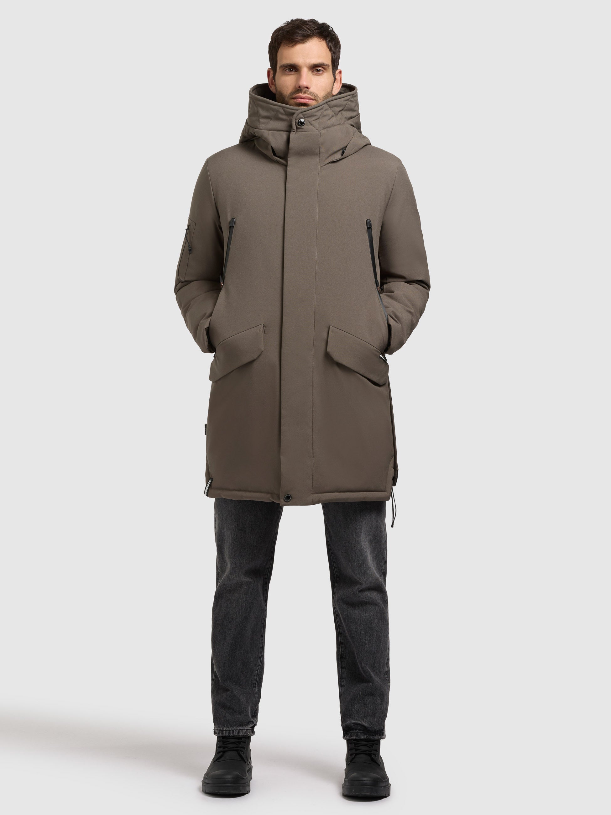 khujo-carl2-mantel-khaki-herren-parka-loose-fit image 1
