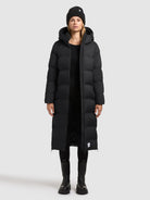 khujo-mantel-larea3-black-steppmantel-wadenlang-warm-wattiert image 2