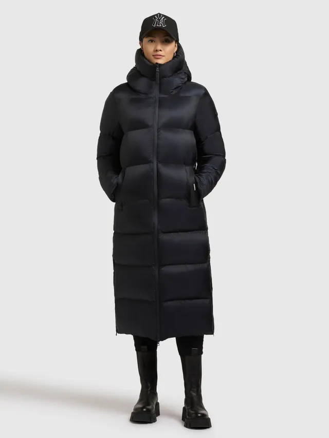 khujo-coat-zinnia-port-blue-damen-wadenlanger-crinkle-steppmantel image 1