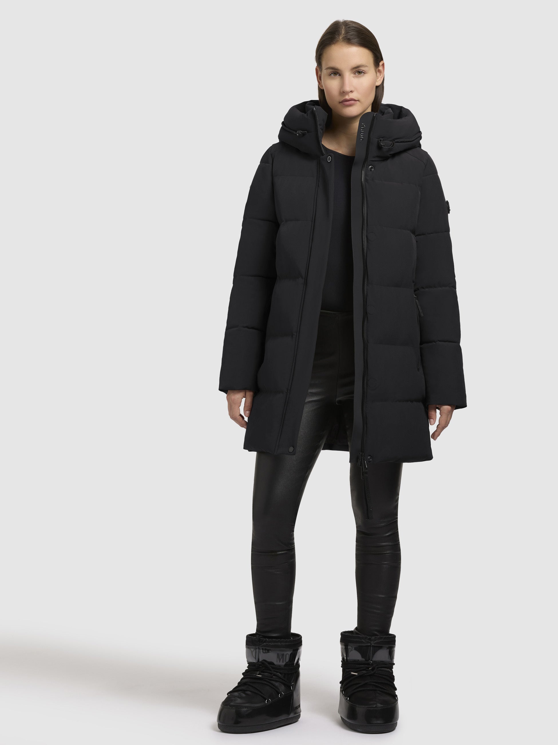 khujo-mantel-lola-damen-steppmantel-schwarz-warm-wattiert-mit-kapuze image 6