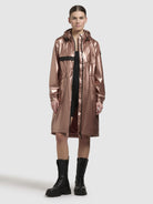 khujo-mantel-phoebe-damen-rosa-metallic-knielang-regular-fit image 2
