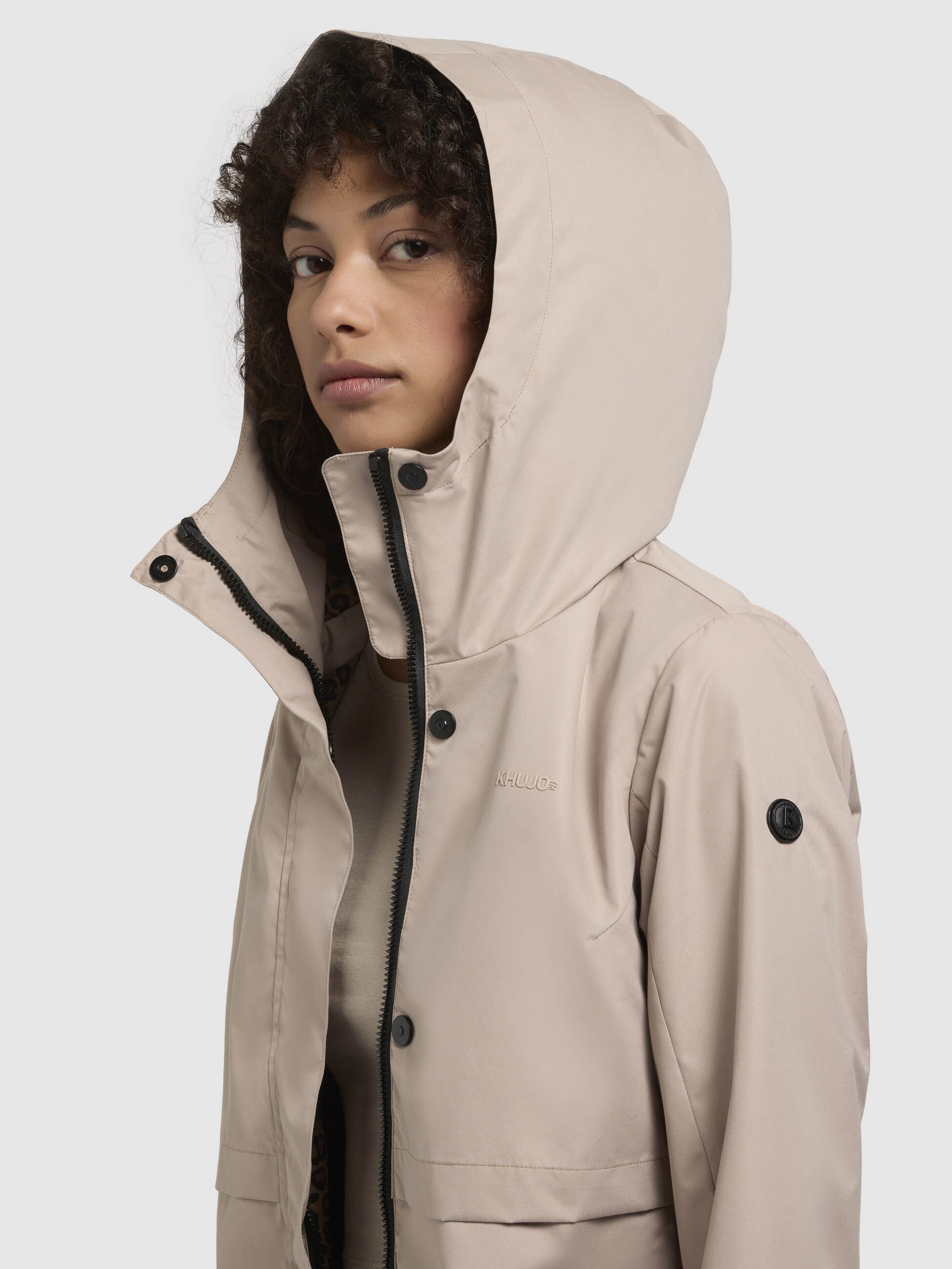 khujo-lotta-damen-kapuzenjacke-beige-slim-fit image 7