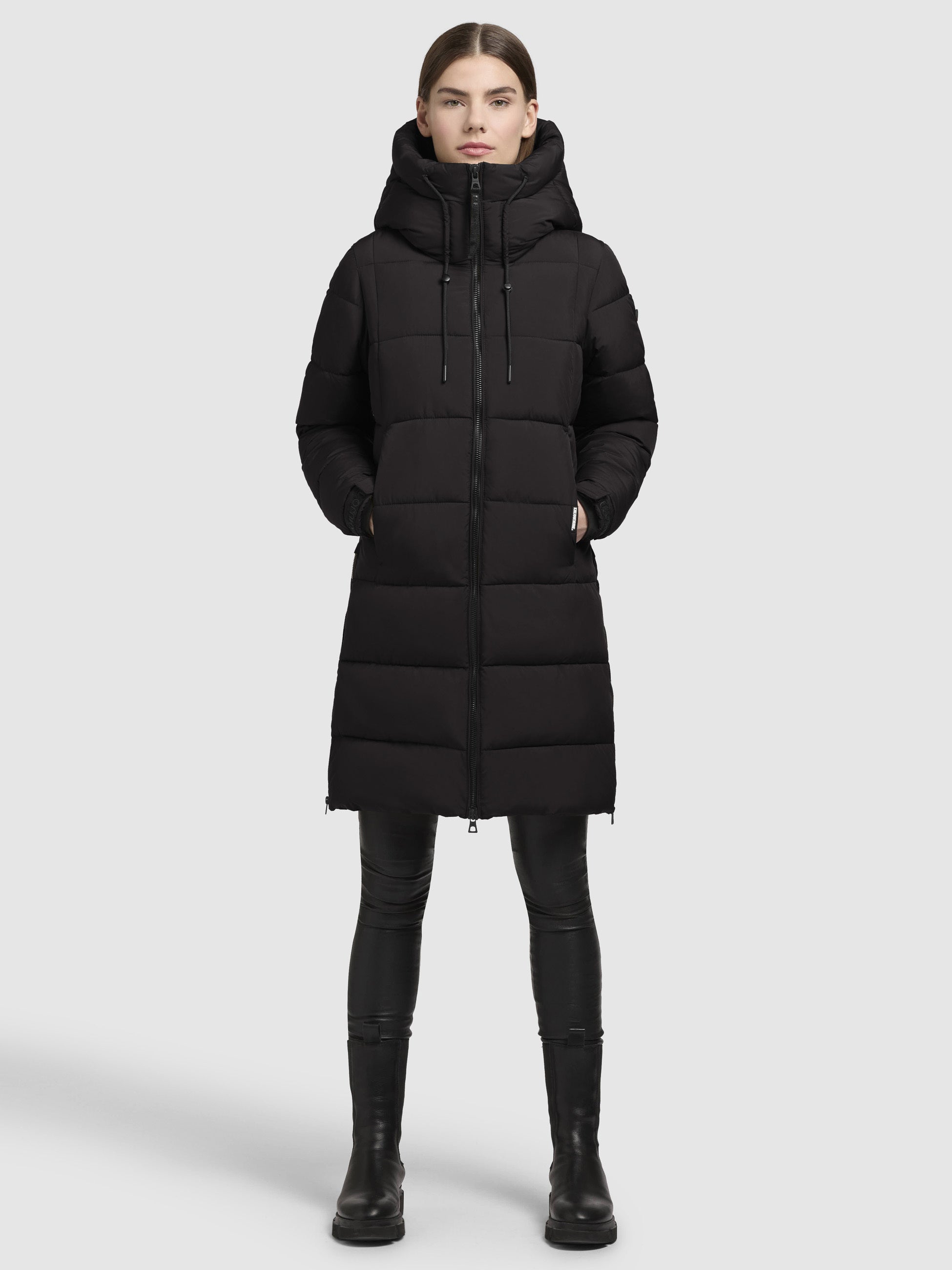 khujo-coat-indie2-damen-wintermantel-schwarz-wattiert-mit-kapuze image 1