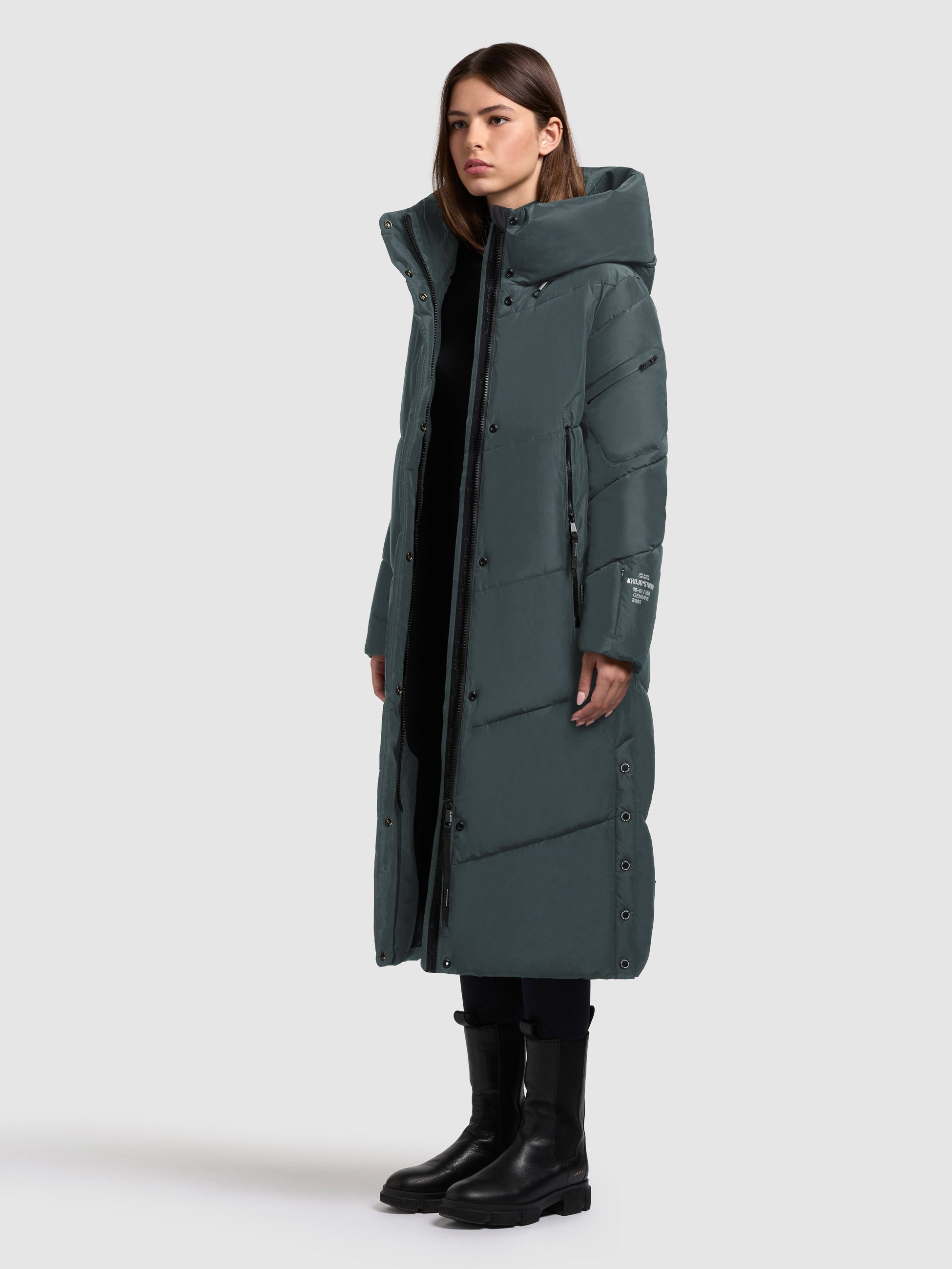 khujo-mantel-pulset-matt-foam-green-knielanger-damen-wintermantel image 2
