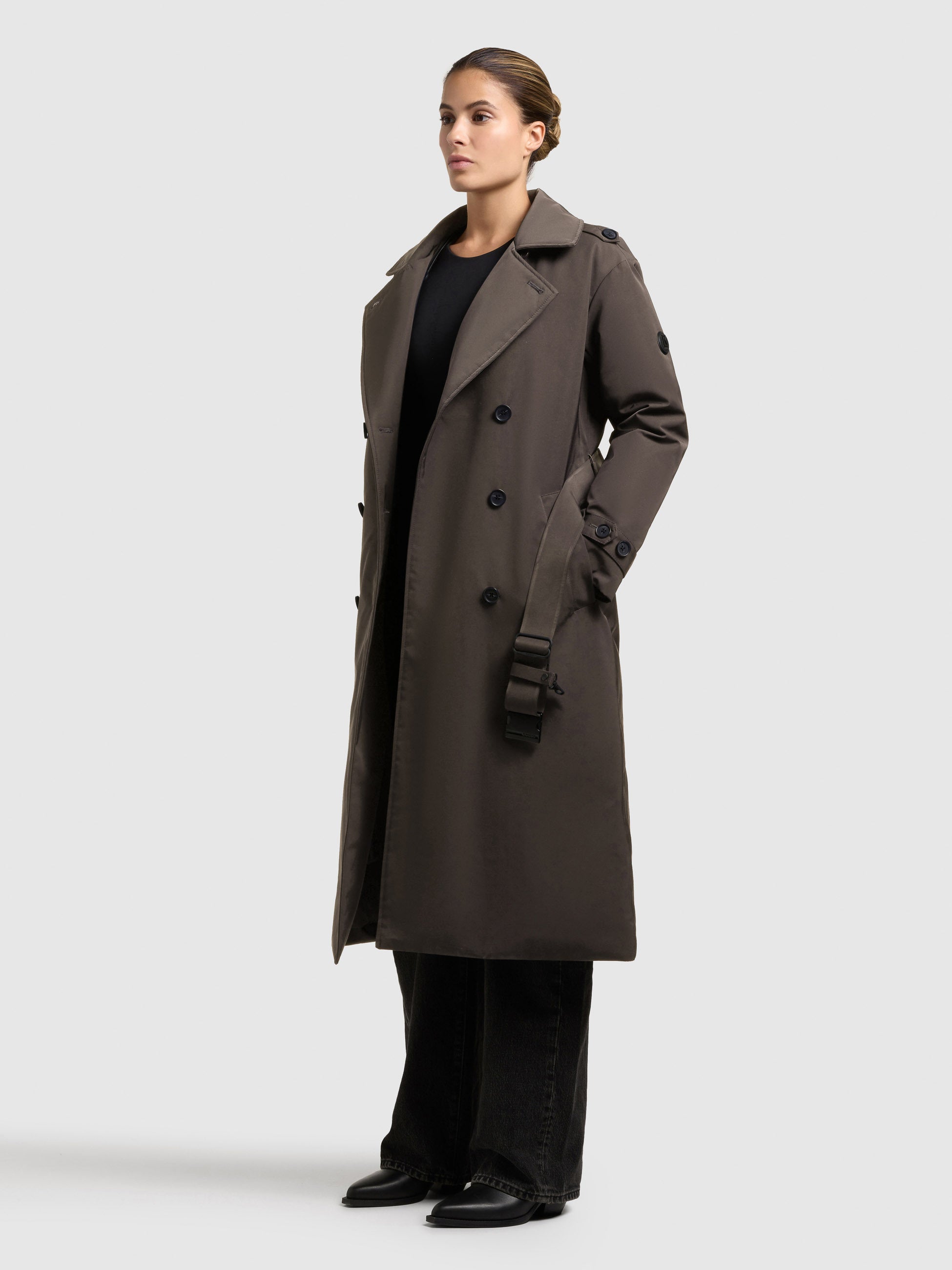 khujo-mantel-elena2-graphite-grey-trenchcoat-wintermantel-knielang-mit-g-rtel image 2