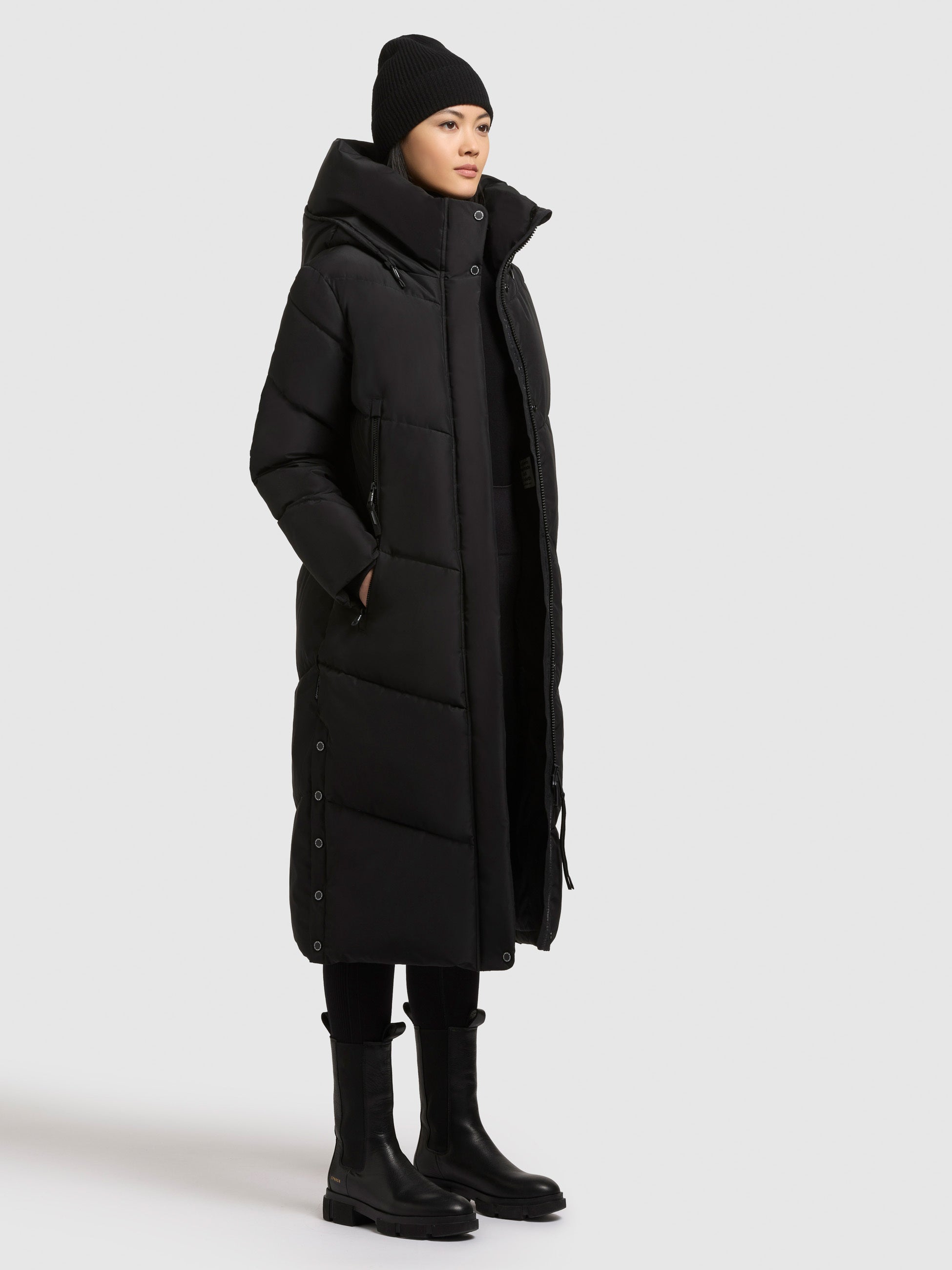 khujo-mantel-pulset-matt-black-damen-steppmantel image 6