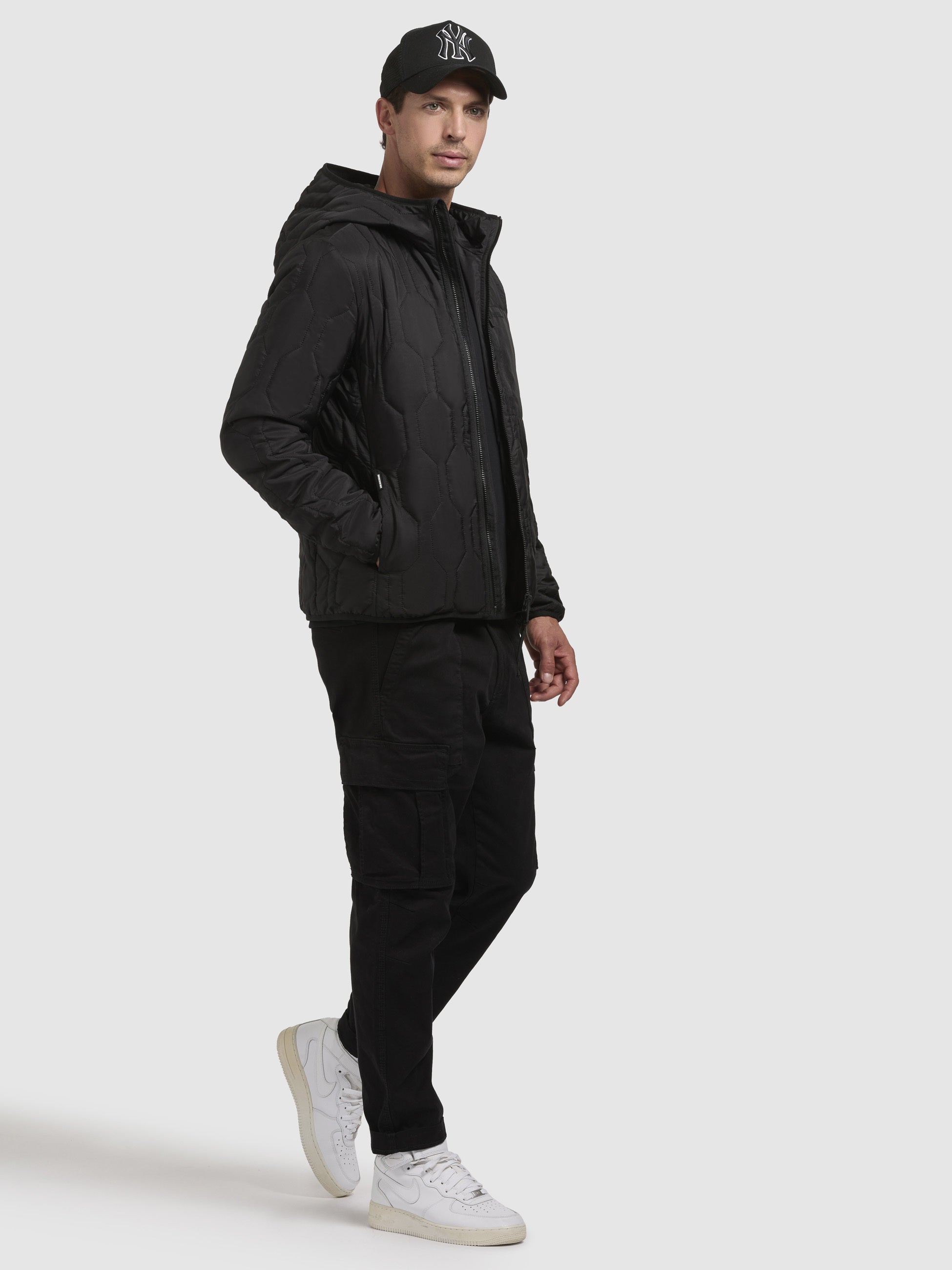 khujo-jacke-rhein-schwarz-h-ftlange-steppjacke-mit-kapuze image 7