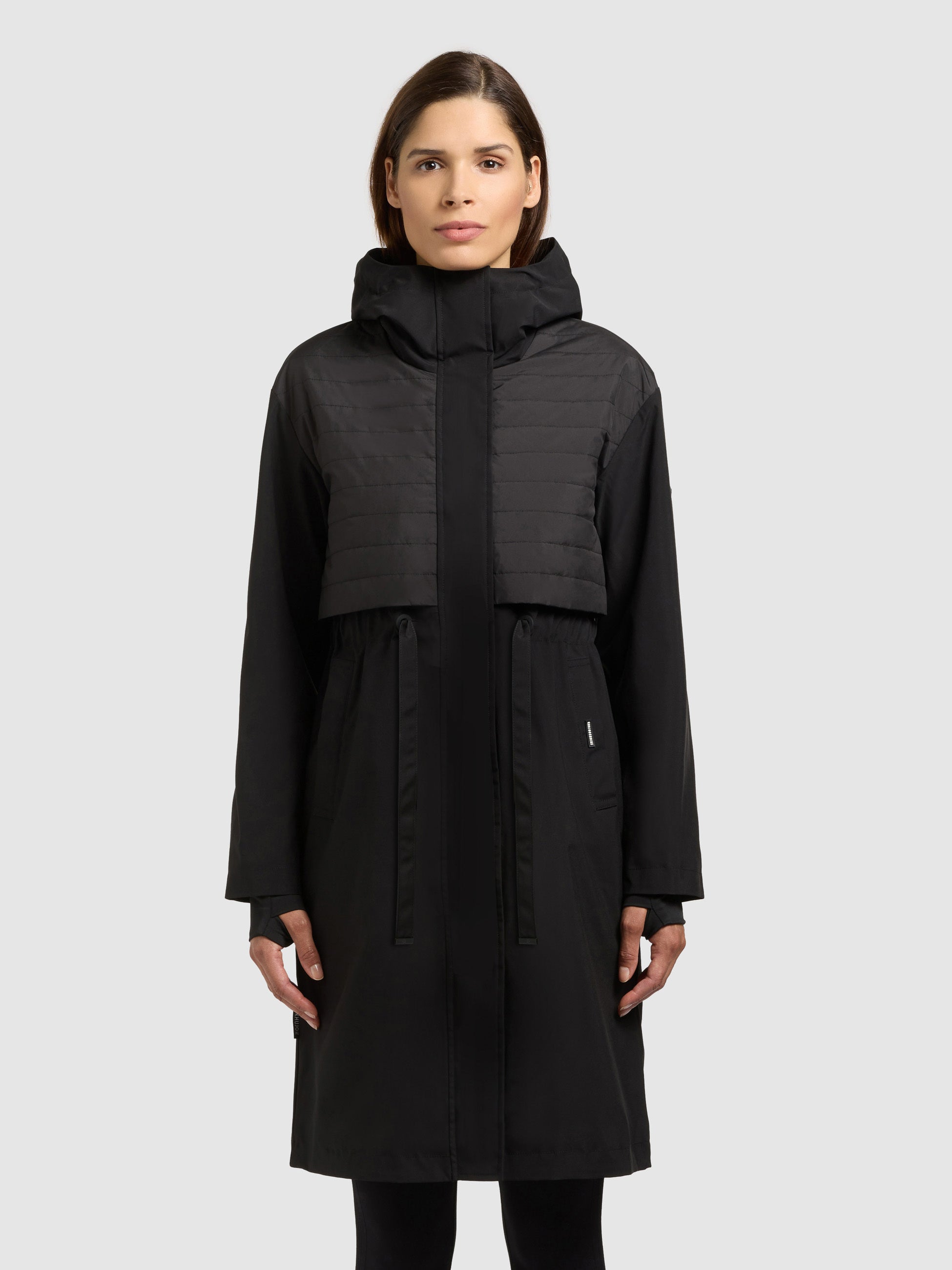 khujo-elsa-damen-kurzmantel-black-leichter-regenmantel-mit-kapuze image 4