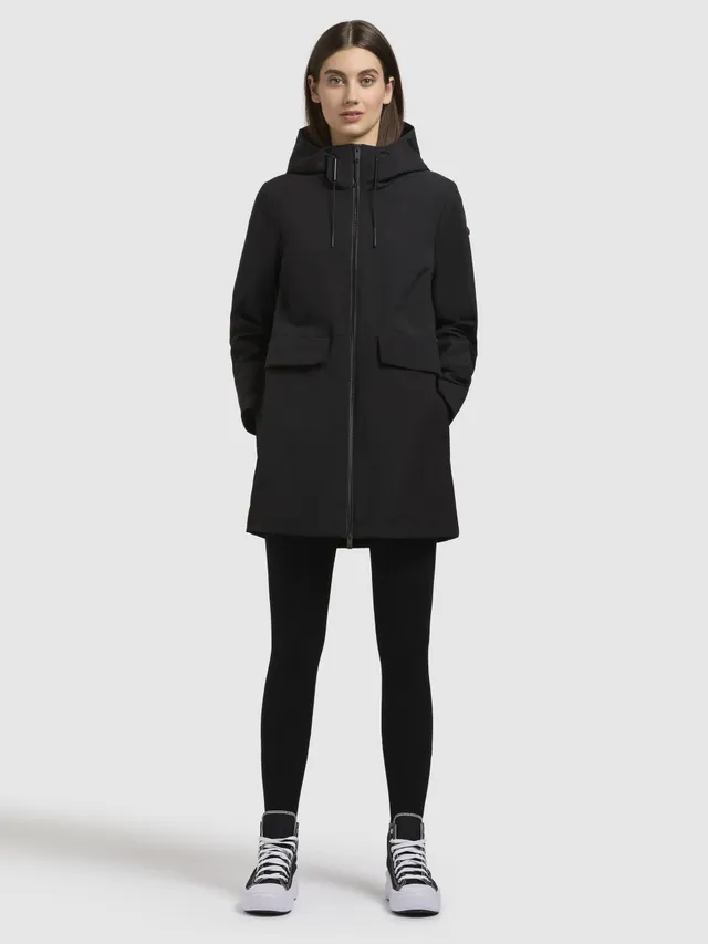khujo-yoni-damen-jacke-schwarz-wasserabweisende-regenjacke-mit-kapuze image 1