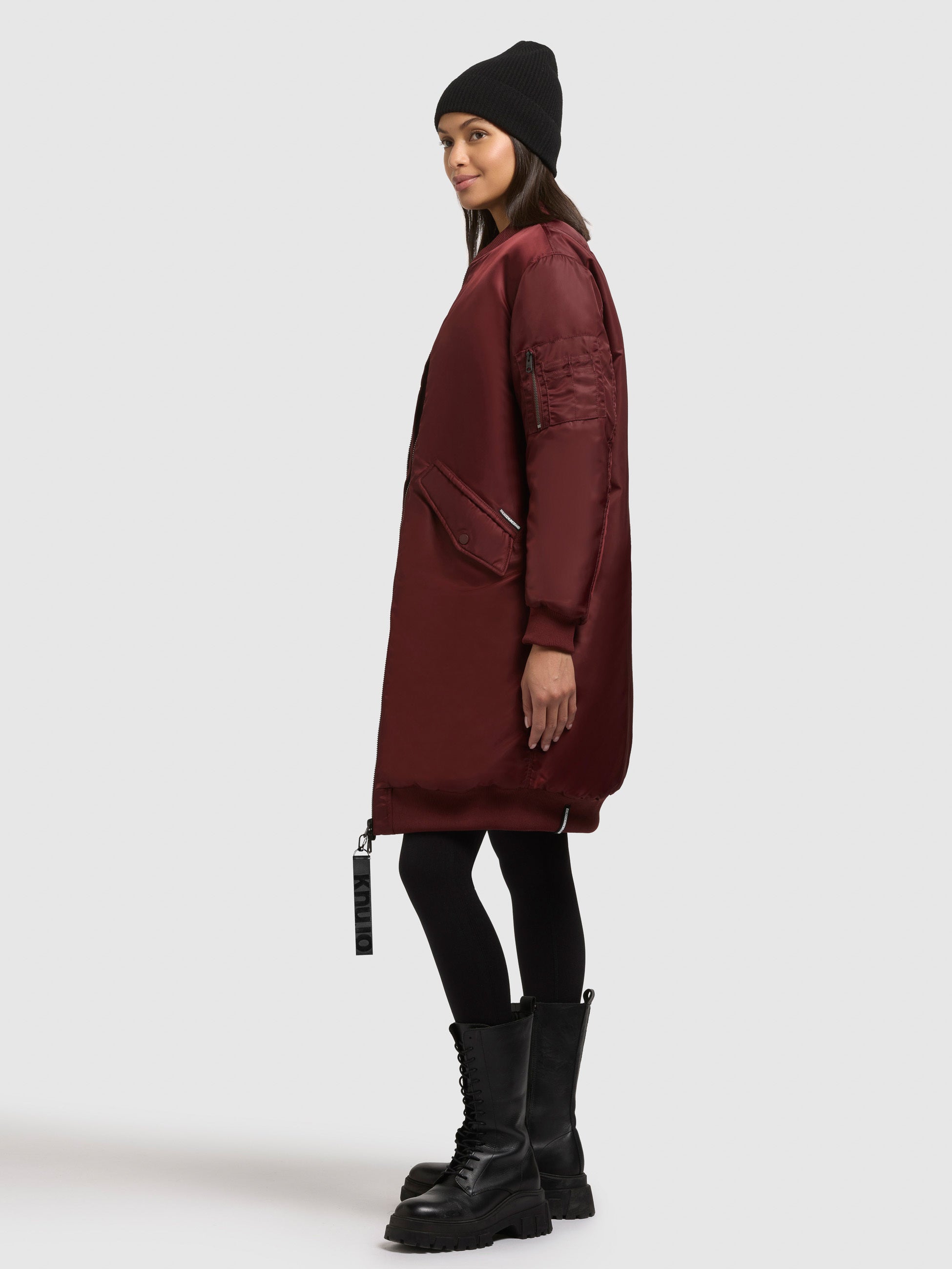 khujo-mantel-lulu-burgundy-red-wintermantel-bomber-oversize image 6