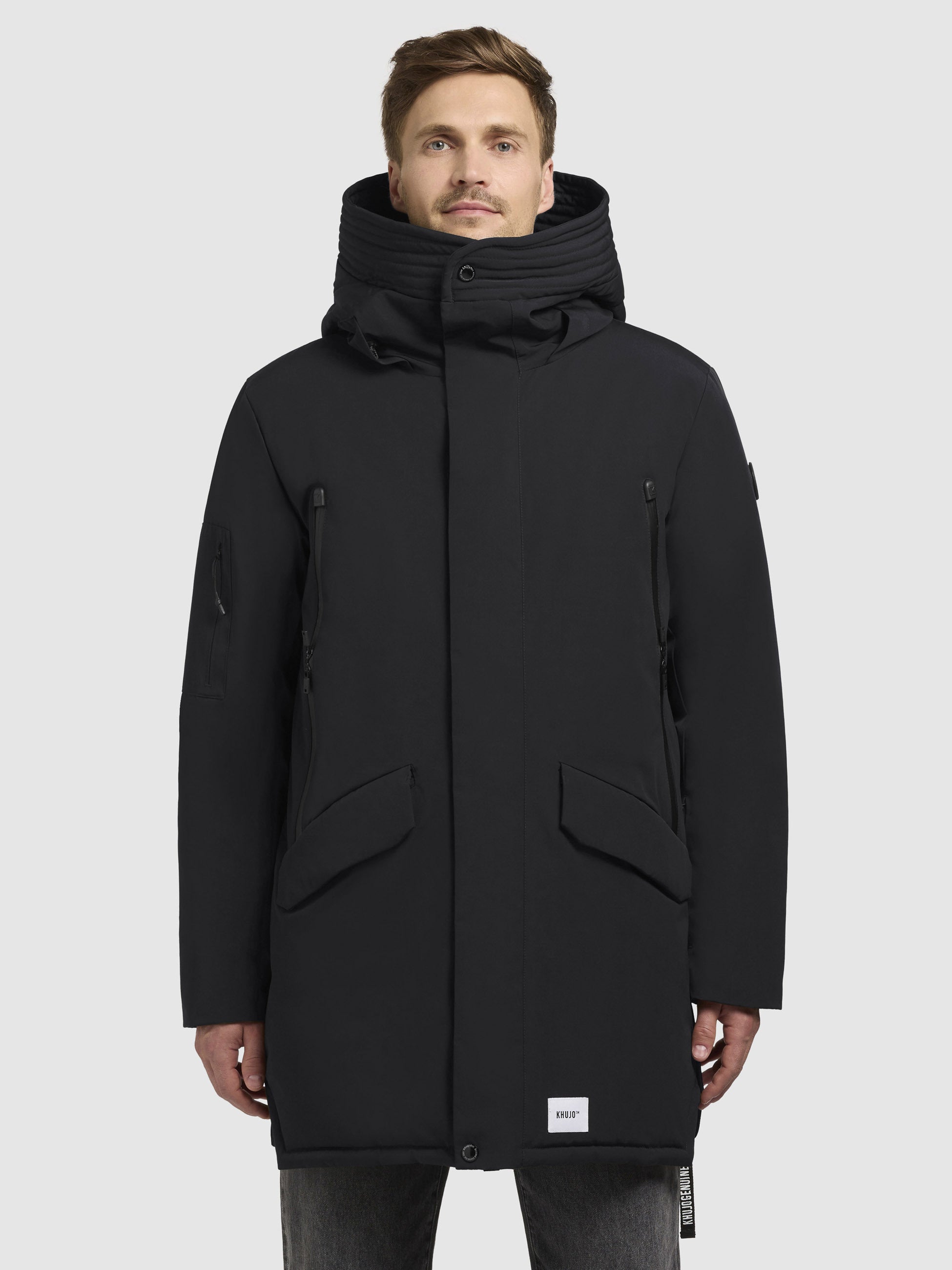 khujo-larc-damen-kurzmantel-parka-schwarz image 4