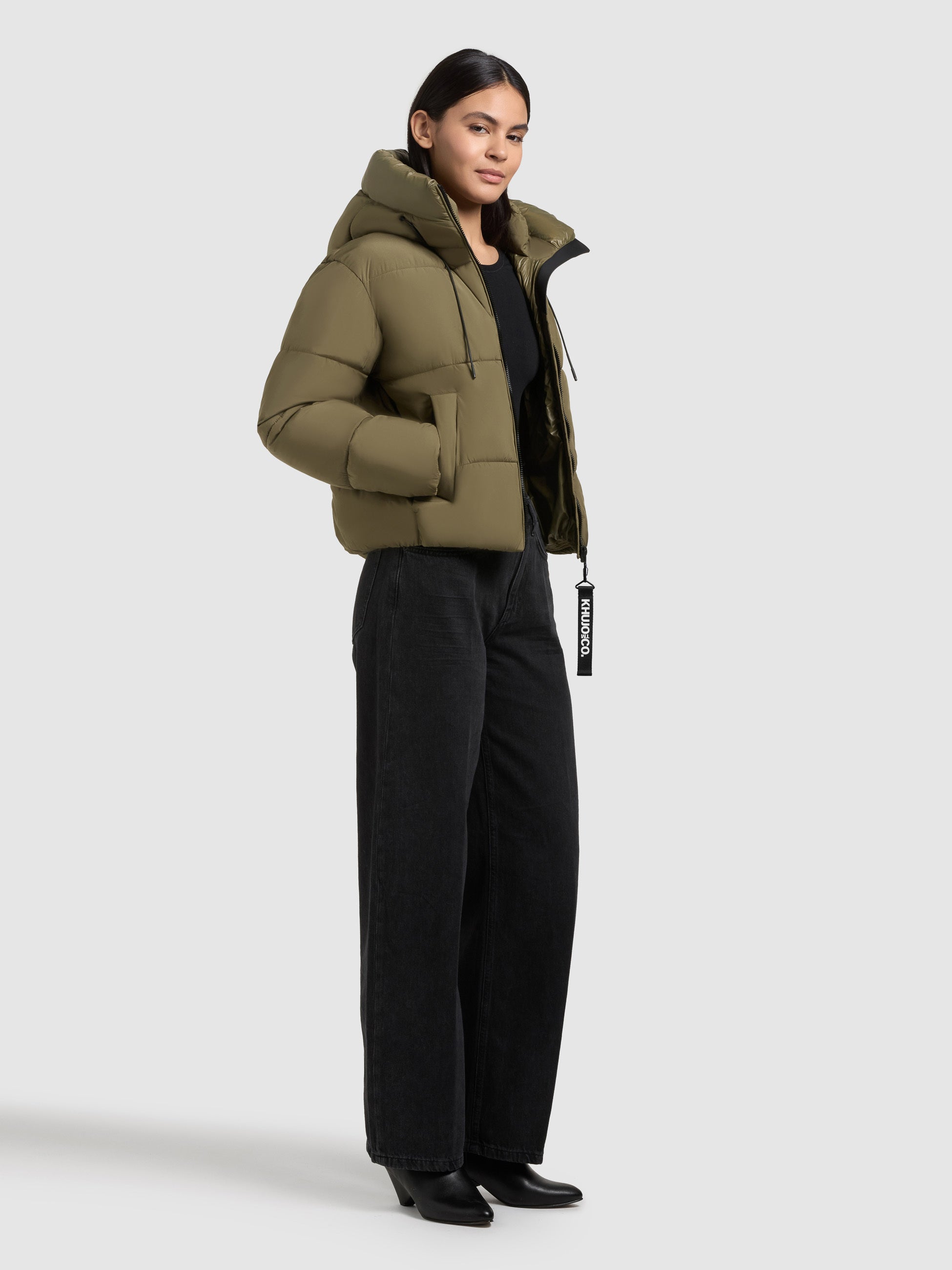 khujo-jacke-kali-scrub-green-damen-steppjacke-kurz-wattiert-mit-kapuze image 6
