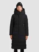 khujo-sensy-damen-coat-black-wadenlanger-steppmantel-regular-fit image 4