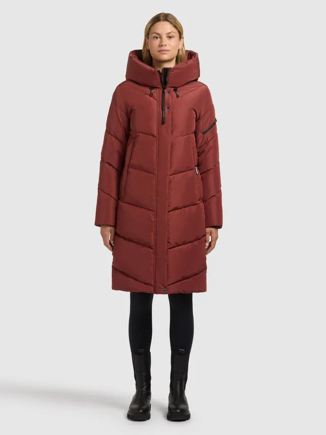 khujo-coat-jange-dark-red-damen-steppmantel-knielang image 1