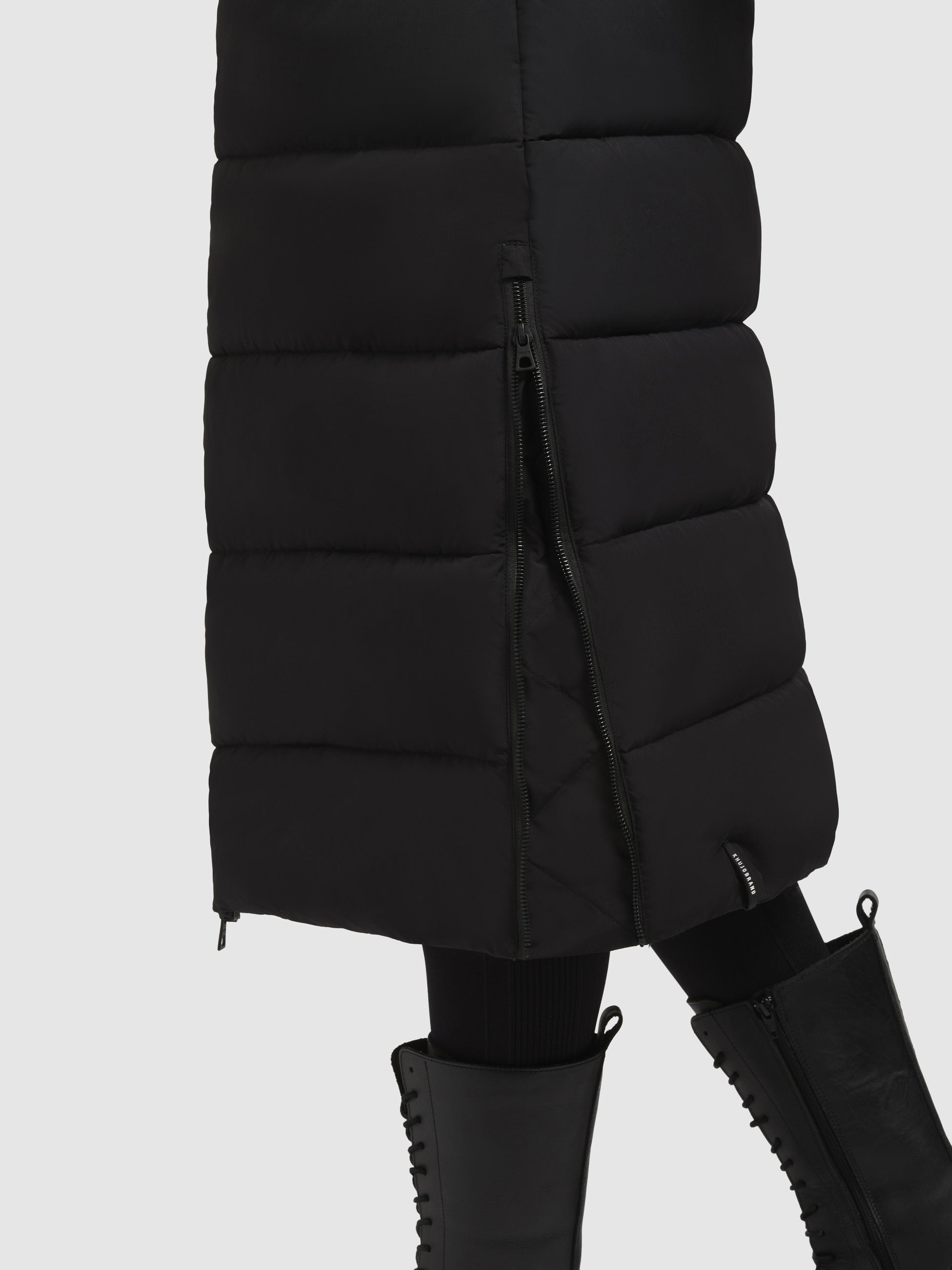 khujo-deria3-damen-mantel-schwarz-steppmantel-knielang-slim-fit image 8