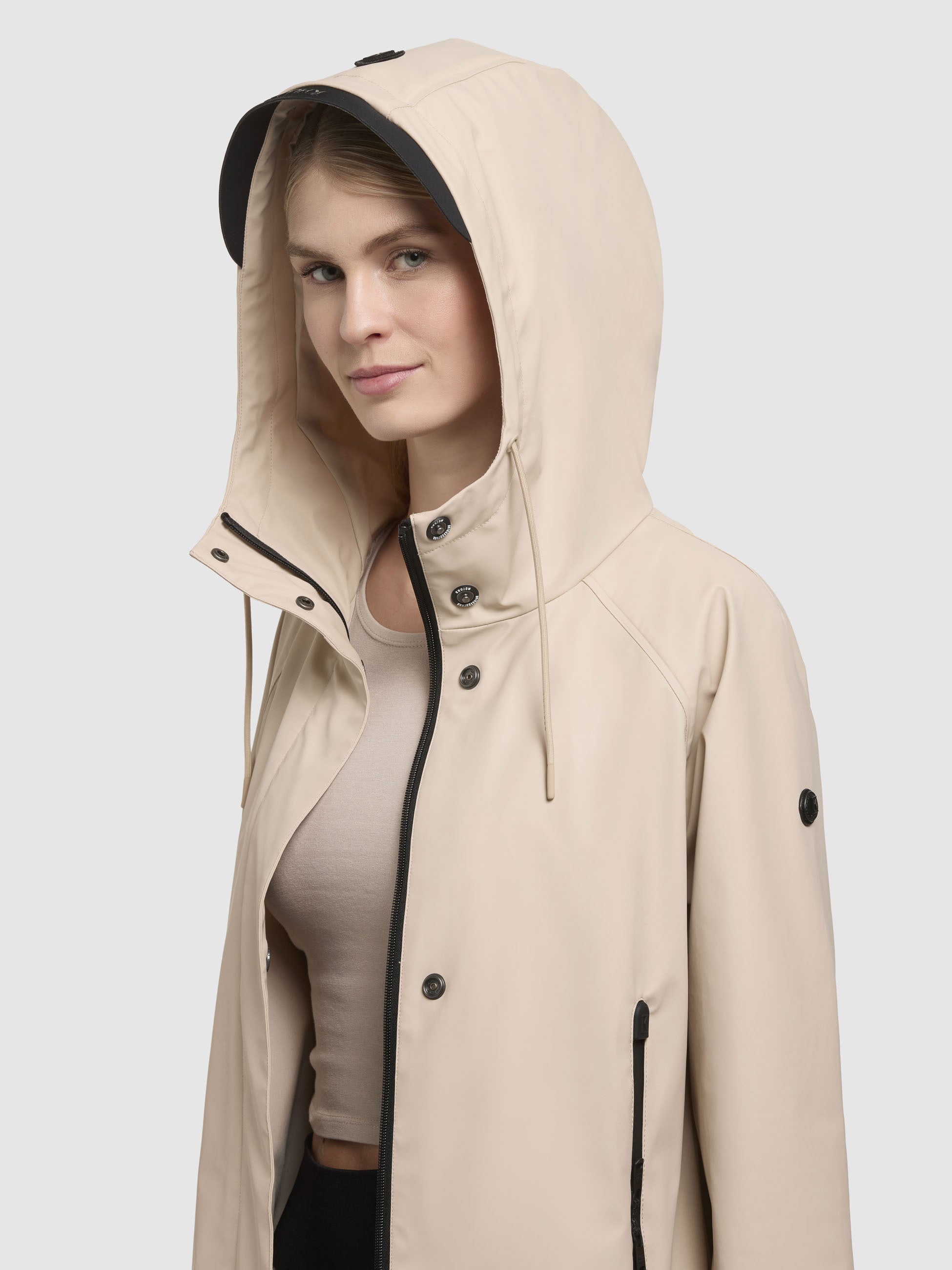 khujo-mantel-liede-beige-beschichteter-regenmantel-kurzmantel-damen image 7