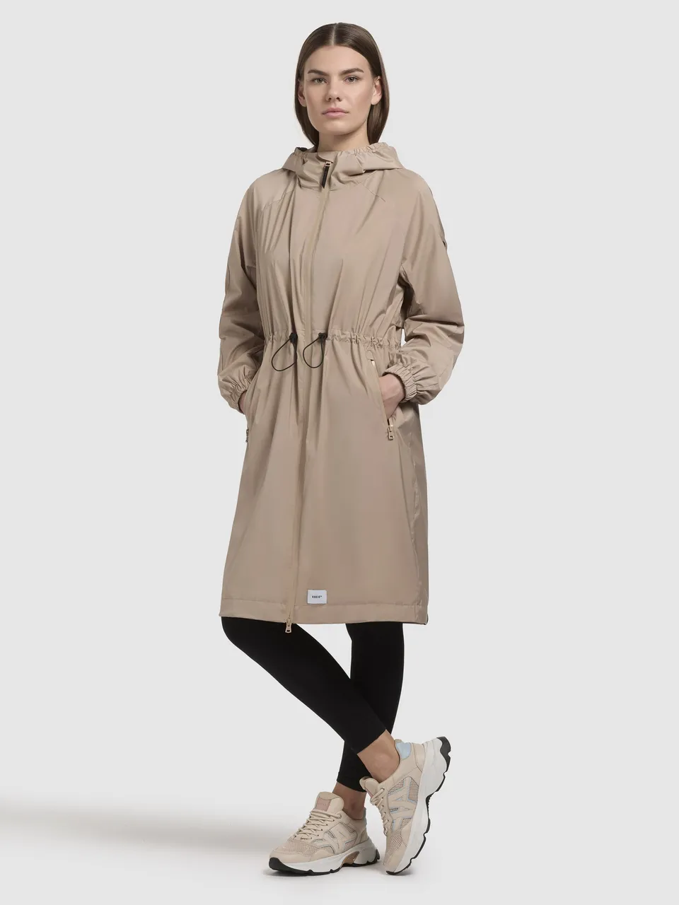 khujo-mantel-tuuli-beige-knielanger-windbreaker-kurzmantel-f-r-damen image 1
