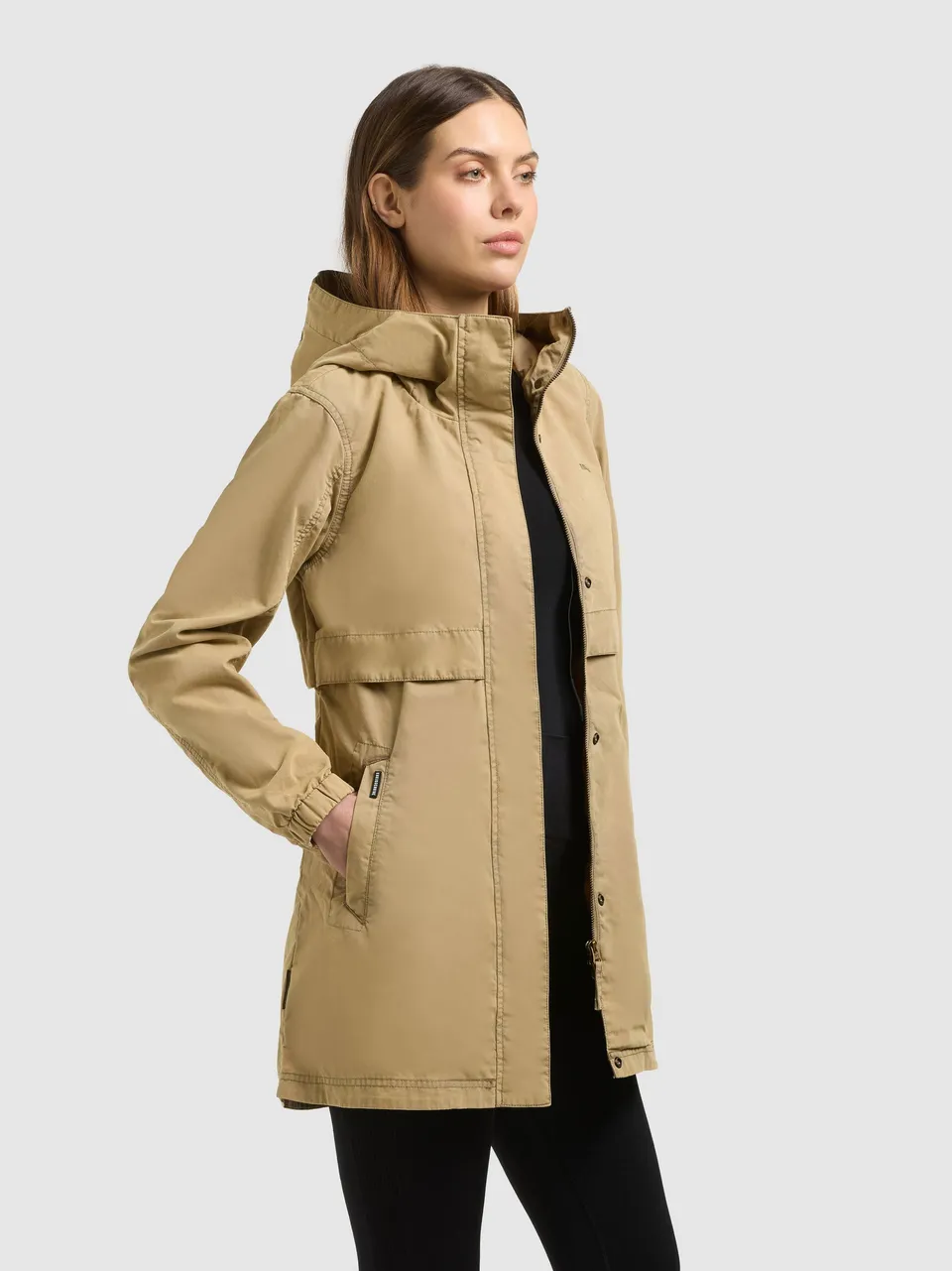 khujo-jacke-brava-latte-brown-damen-kapuzenjacke-slim-fit image 1