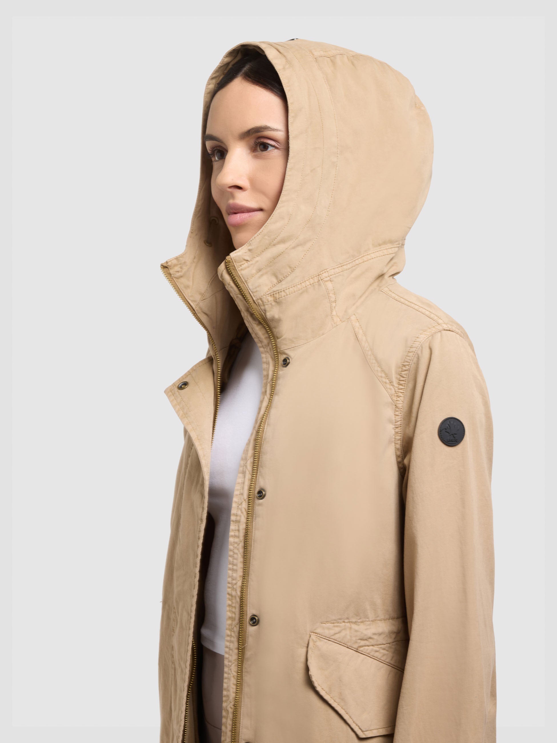 khujo-nika-damen-parka-mantel-dark-beige image 7