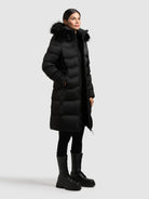 khujo-akkie-damen-steppmantel-black-mit-kapuze image 6