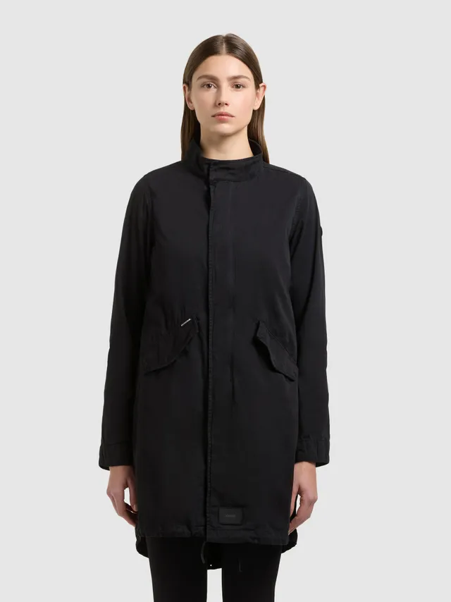 khujo-mantel-theres-black-damen-parka-bergang-baumwoll-twill image 1