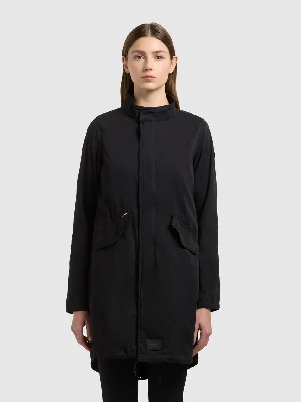 khujo-mantel-theres-black-damen-parka-bergang-baumwoll-twill image 1