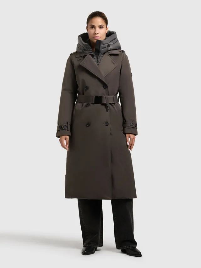 khujo-coat-elena2-graphite-gray-damen-trenchcoat-wintermantel-knielang image 1