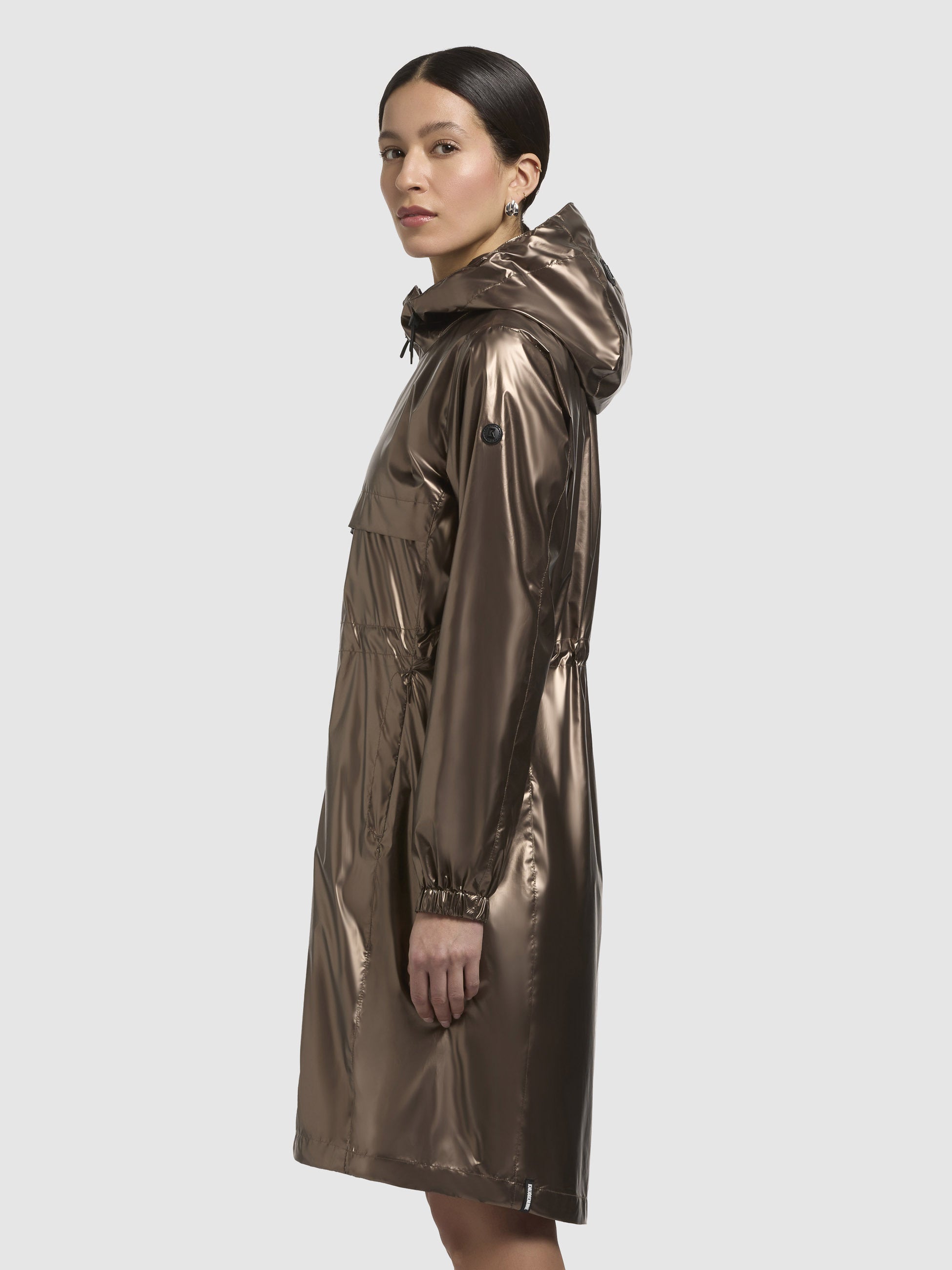 khujo-mantel-phoebe-braun-metallic-damen-kurzmantel-knielang image 5