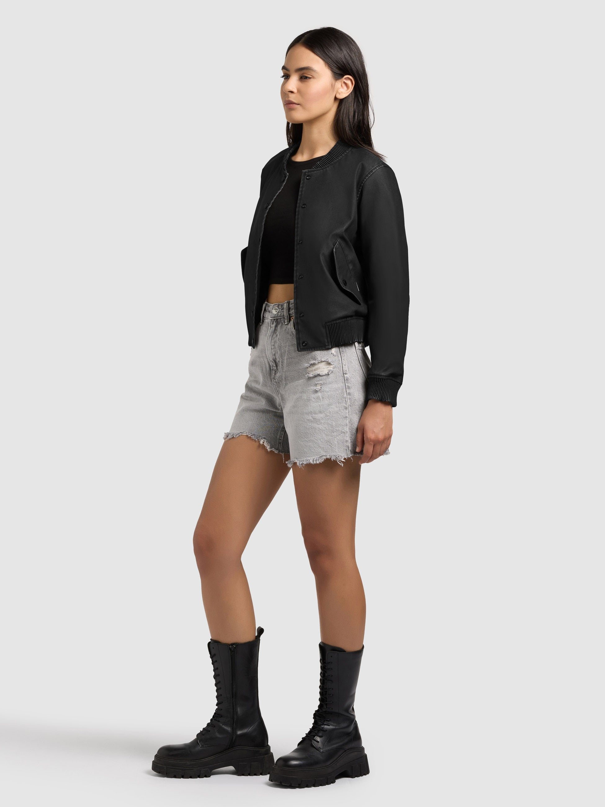 khujo-wendejacke-zeya-black-damen-kunstleder-blouson image 6