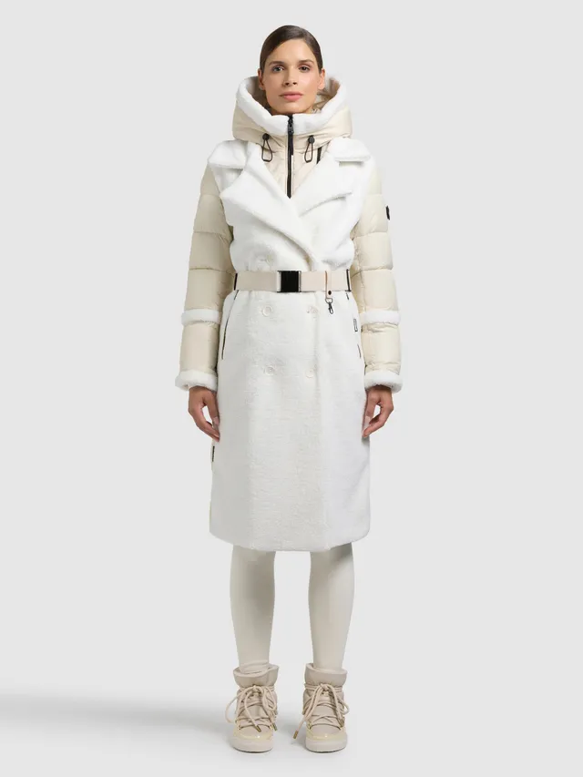 khujo-kalmia-kurzmantel-damen-cotton-cream-teddyfleece-2in1 image 1