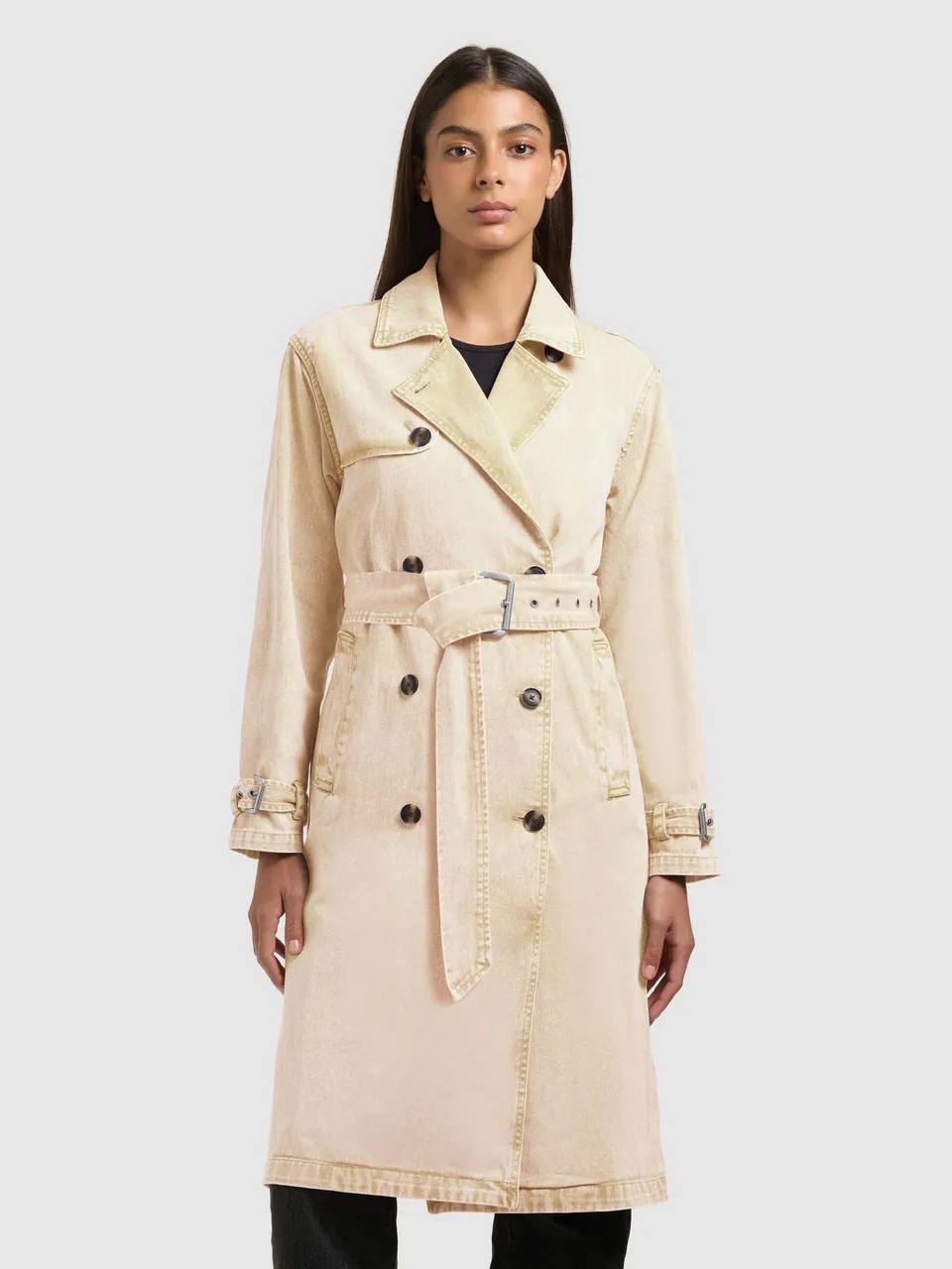 khujo-mantel-hera-jeans-trench-sand-denim-doppelreihig-f-r-damen image 1
