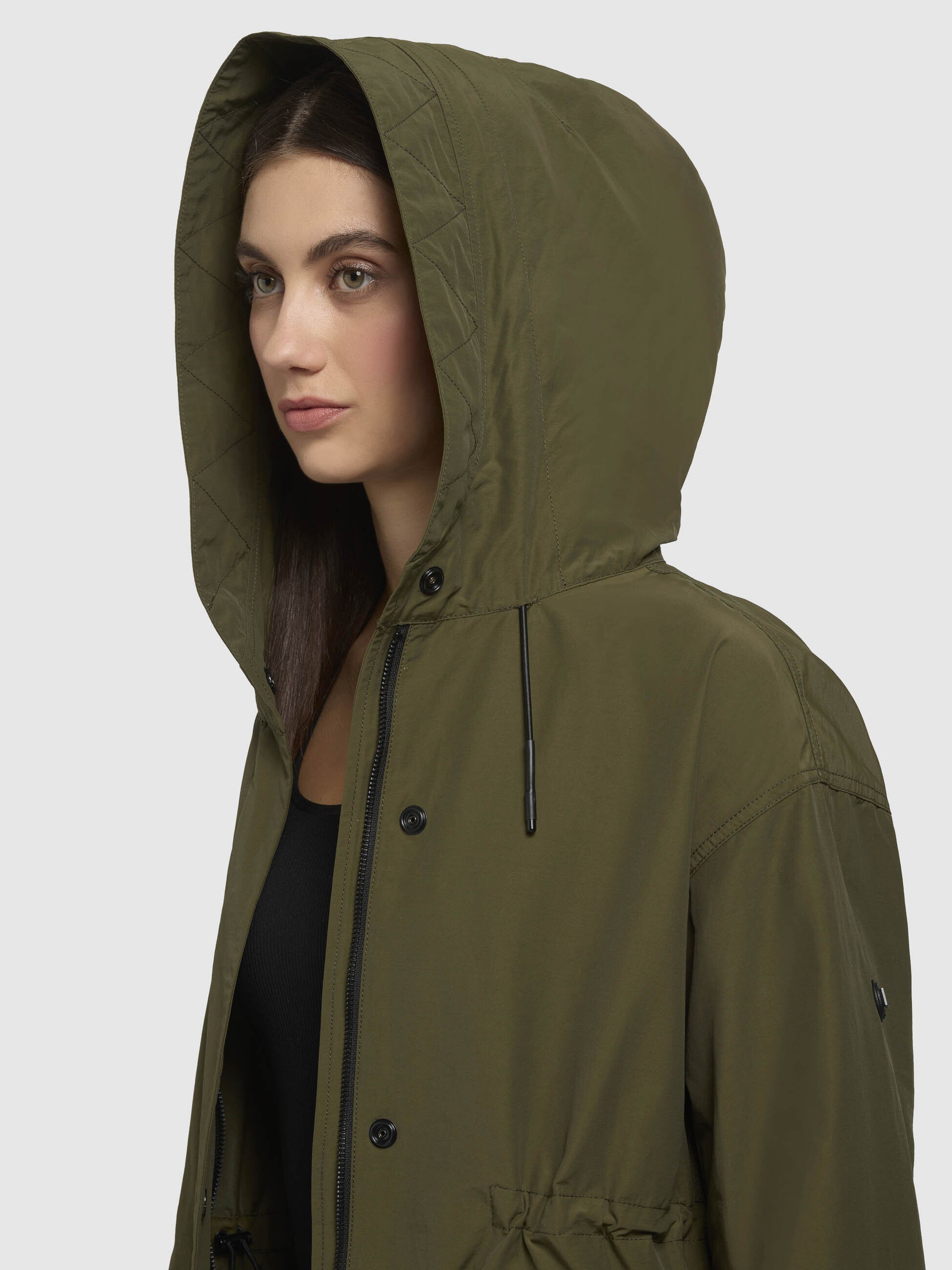 khujo-mantel-rayana-olivgr-n-leichter-sommerparka-knielang-loose-fit image 7